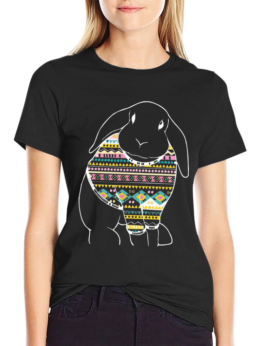 Rabbit Graphic Black T-Shirt