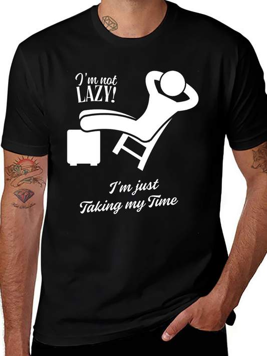Relaxed Fit Lazy Time T-Shirt - Black