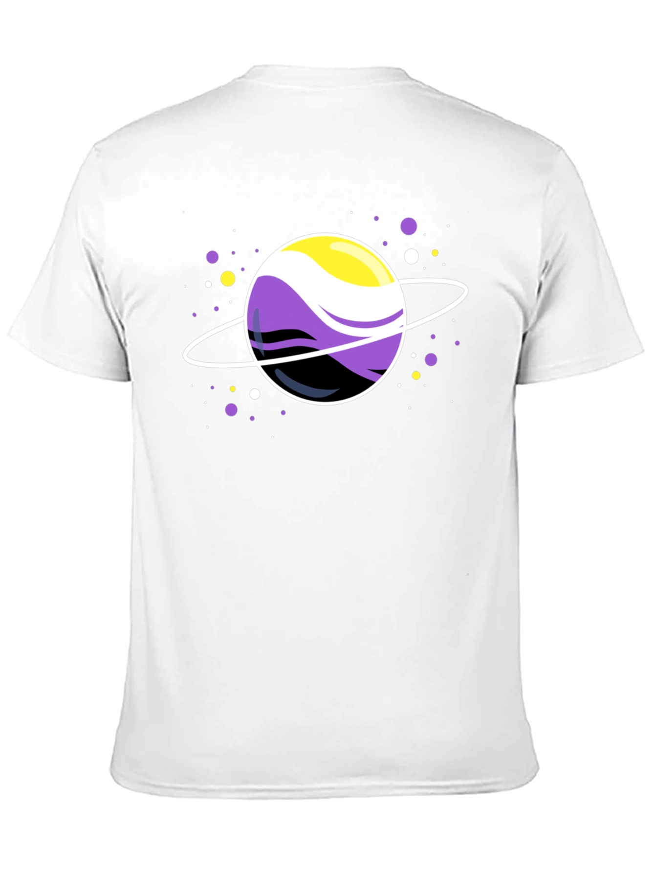 Nonbinary Pride Planet Black T-Shirt