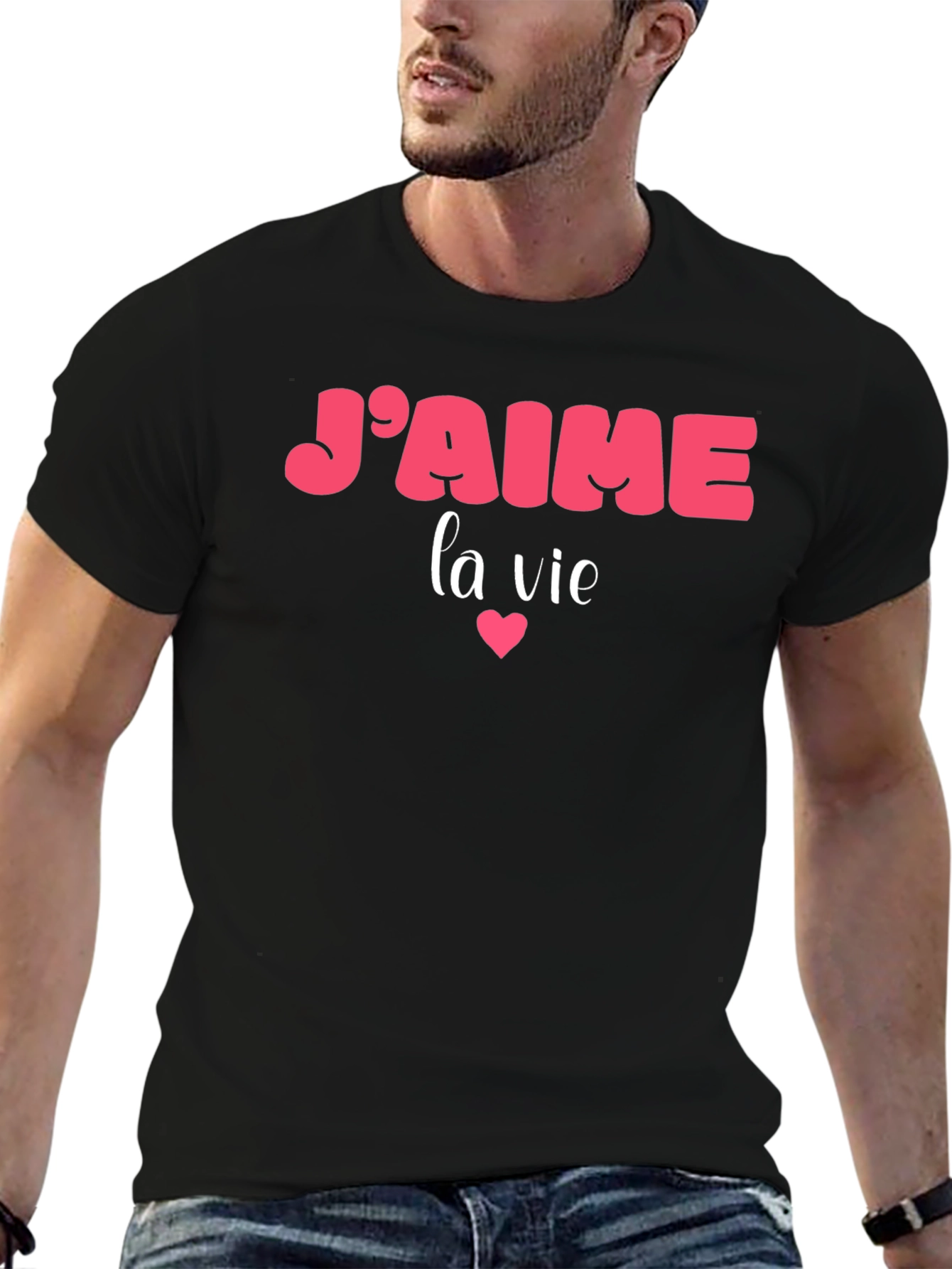 Jaime la vie Graphic T-Shirt - Black
