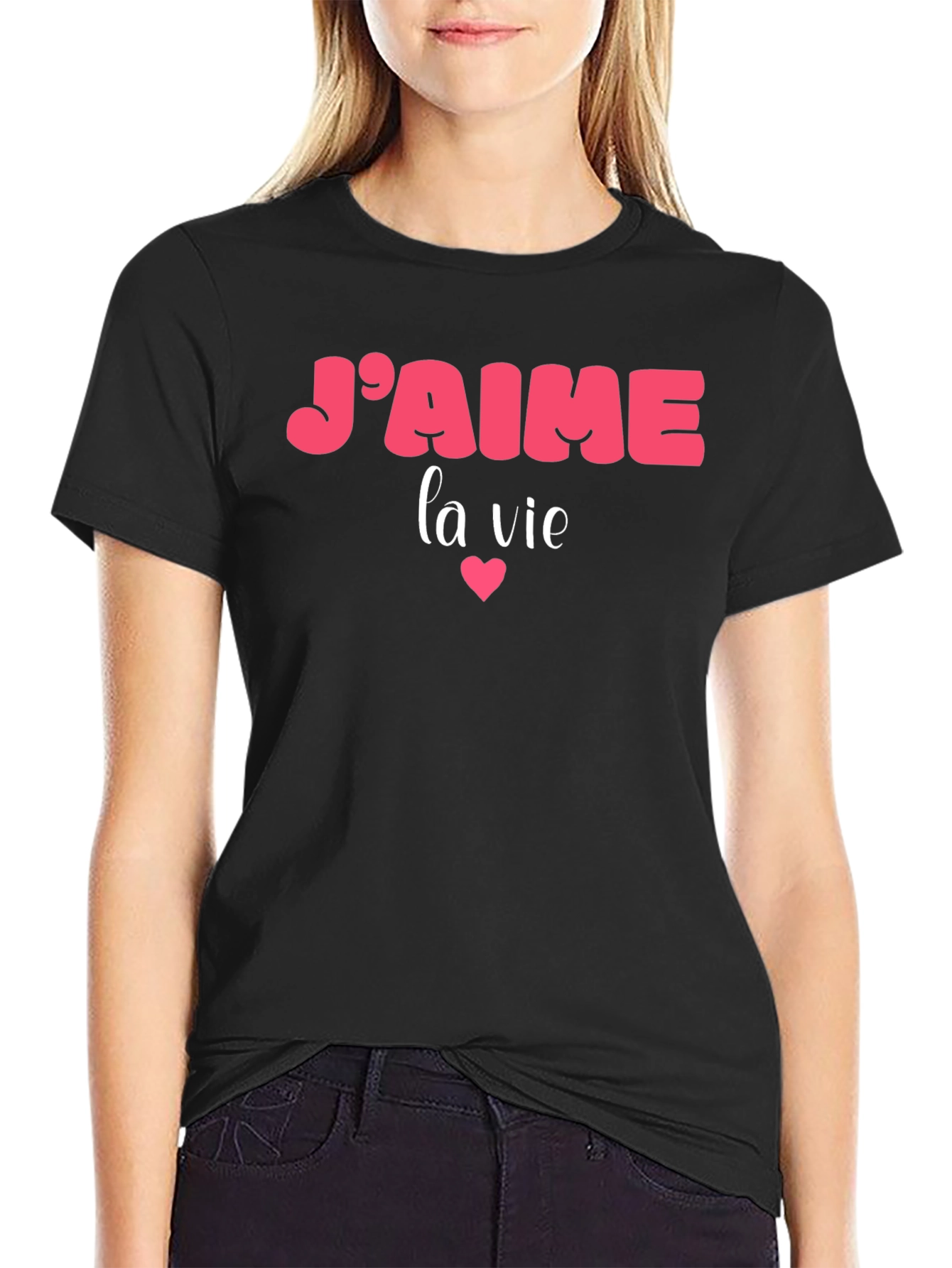 Jaime la vie Graphic T-Shirt - Black