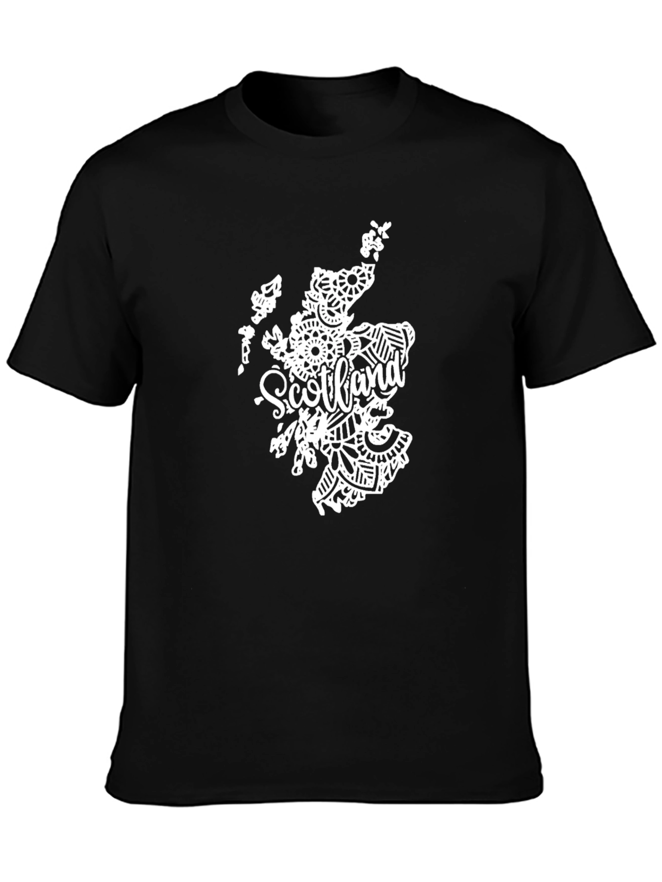 Scotland Map Art Black T-Shirt