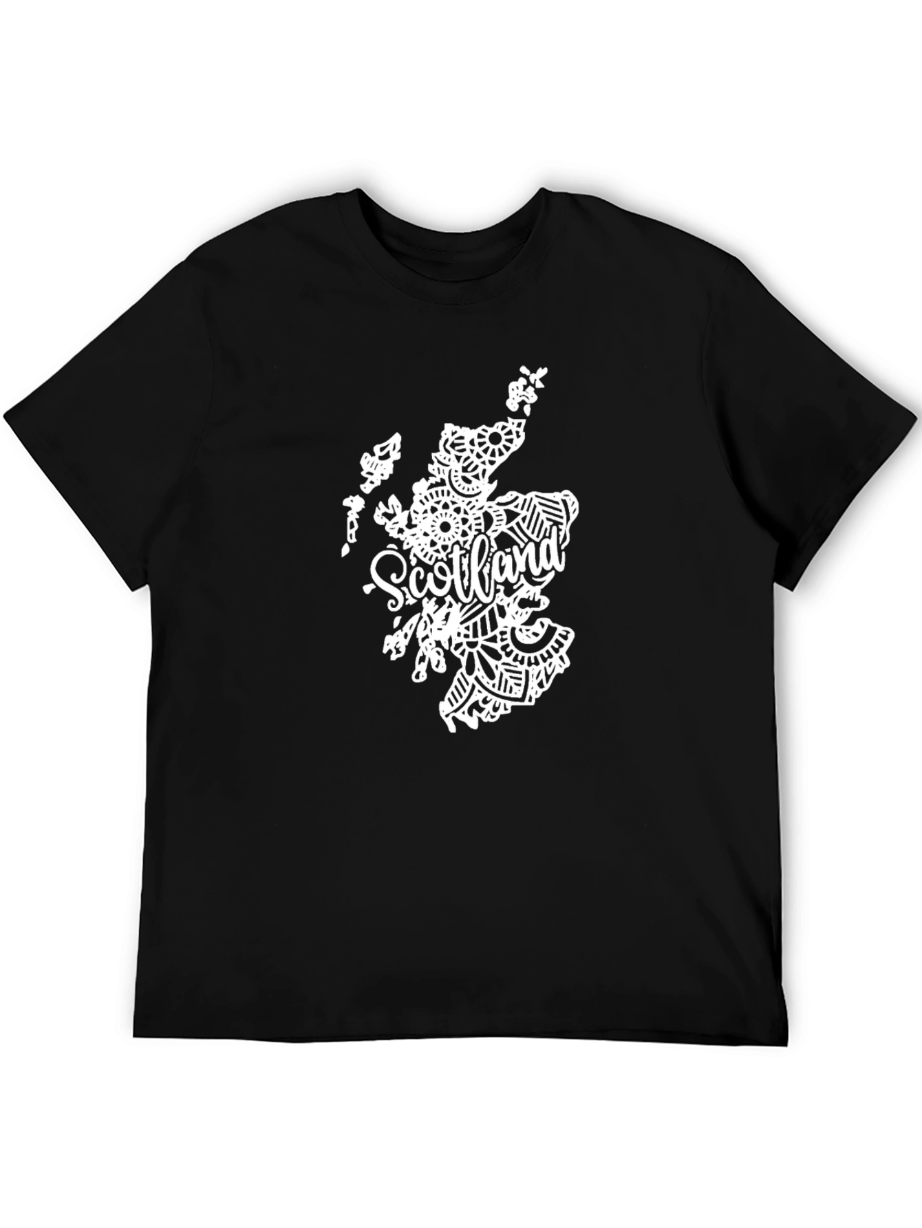 Scotland Map Art Black T-Shirt
