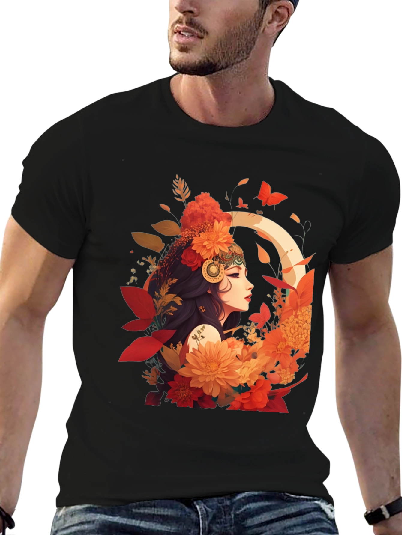 Floral Goddess Graphic Tee - Stylish & Unique
