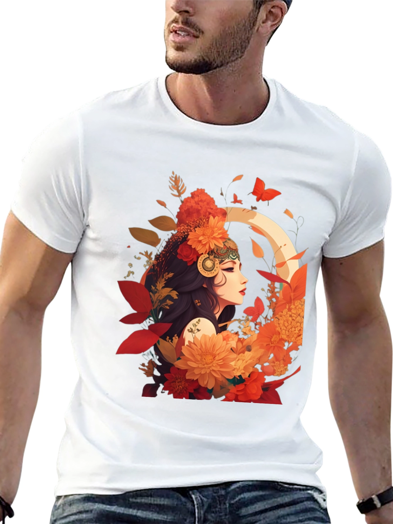 Floral Goddess Graphic Tee - Stylish & Unique
