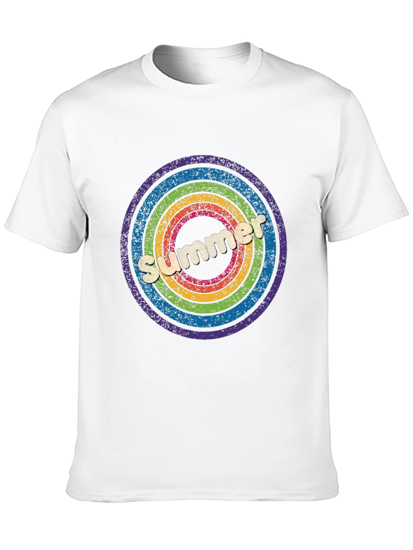 Retro Summer Rainbow Circle Graphic Tee