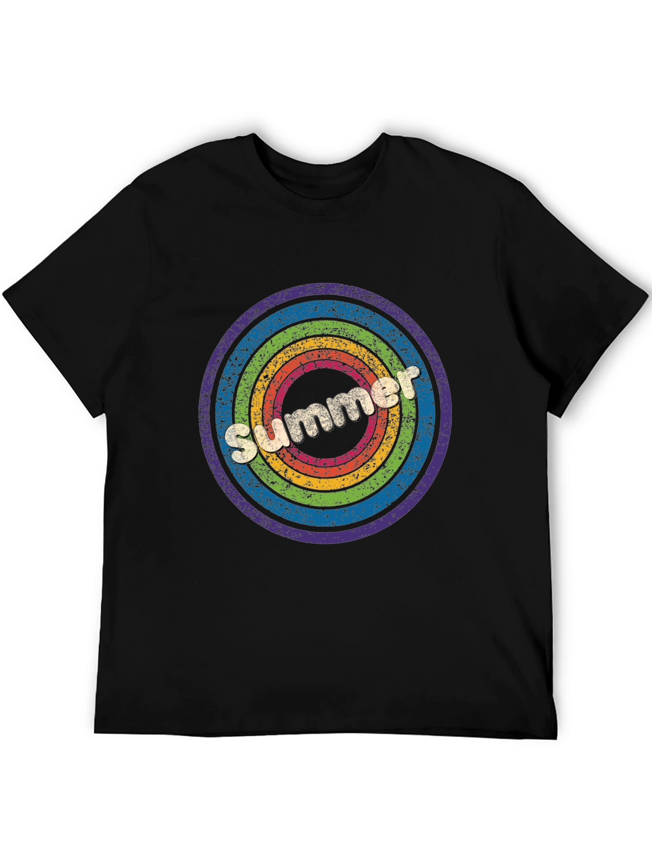 Retro Summer Rainbow Circle Graphic Tee
