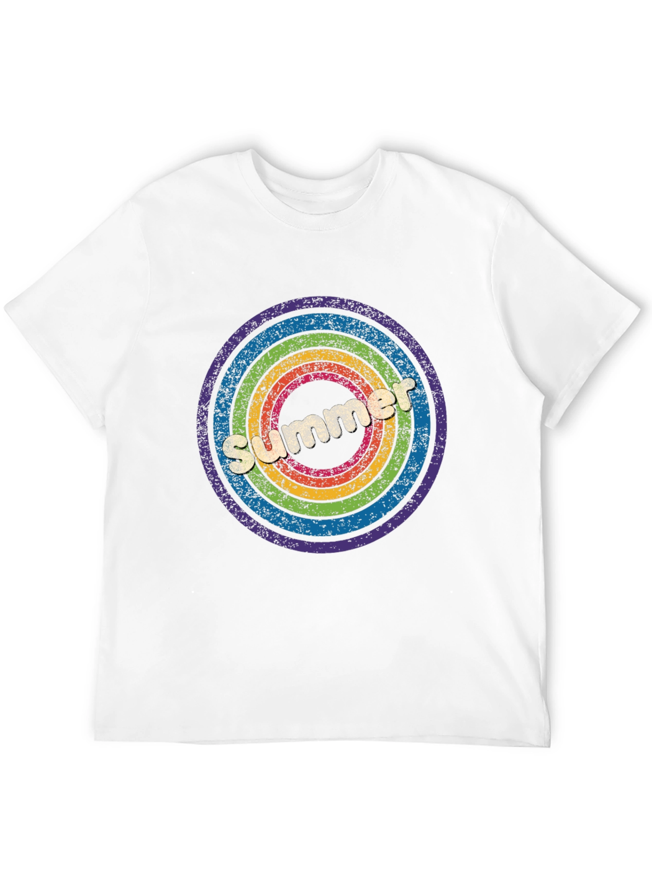 Retro Summer Rainbow Circle Graphic Tee