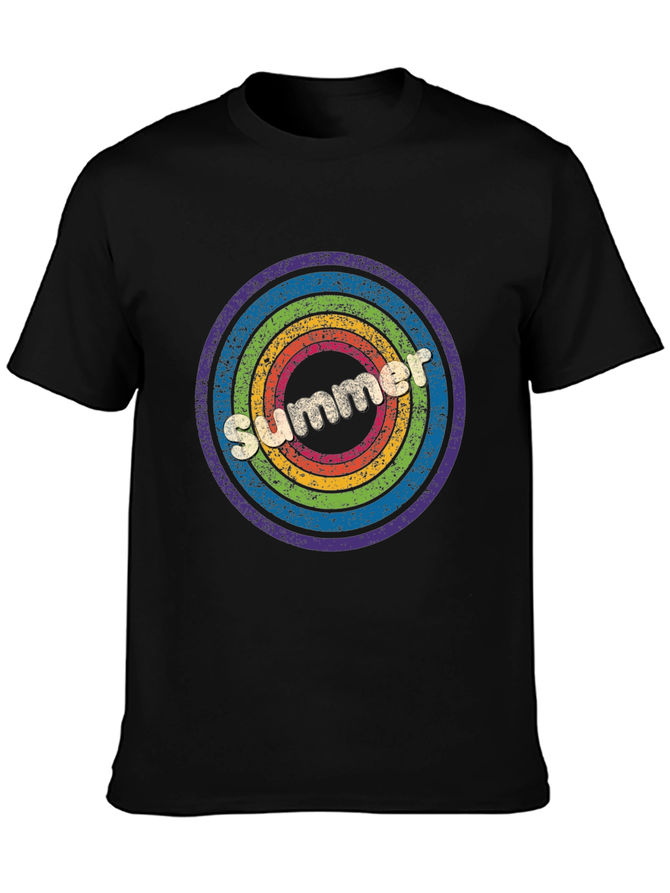 Retro Summer Rainbow Circle Graphic Tee