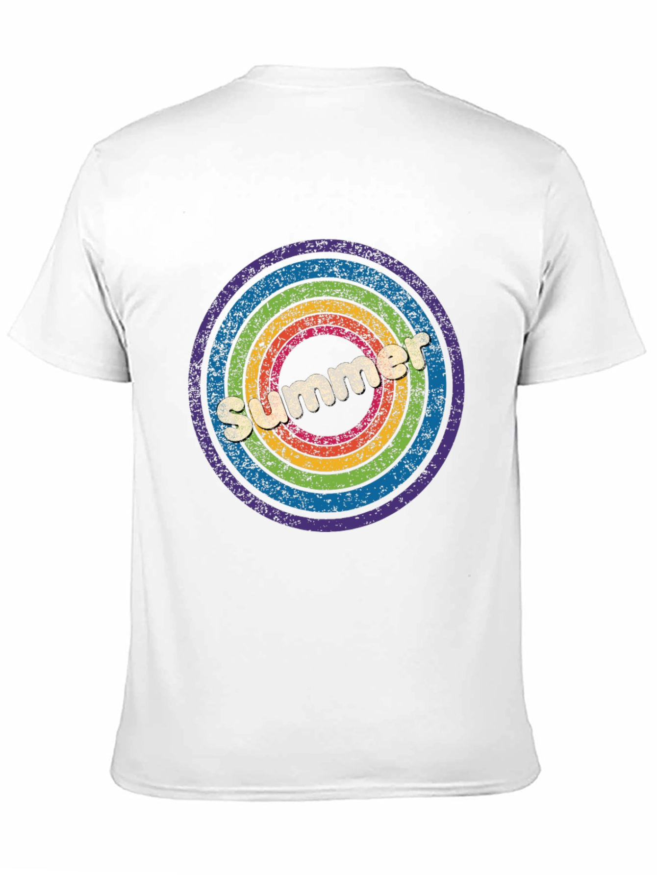 Retro Summer Rainbow Circle Graphic Tee