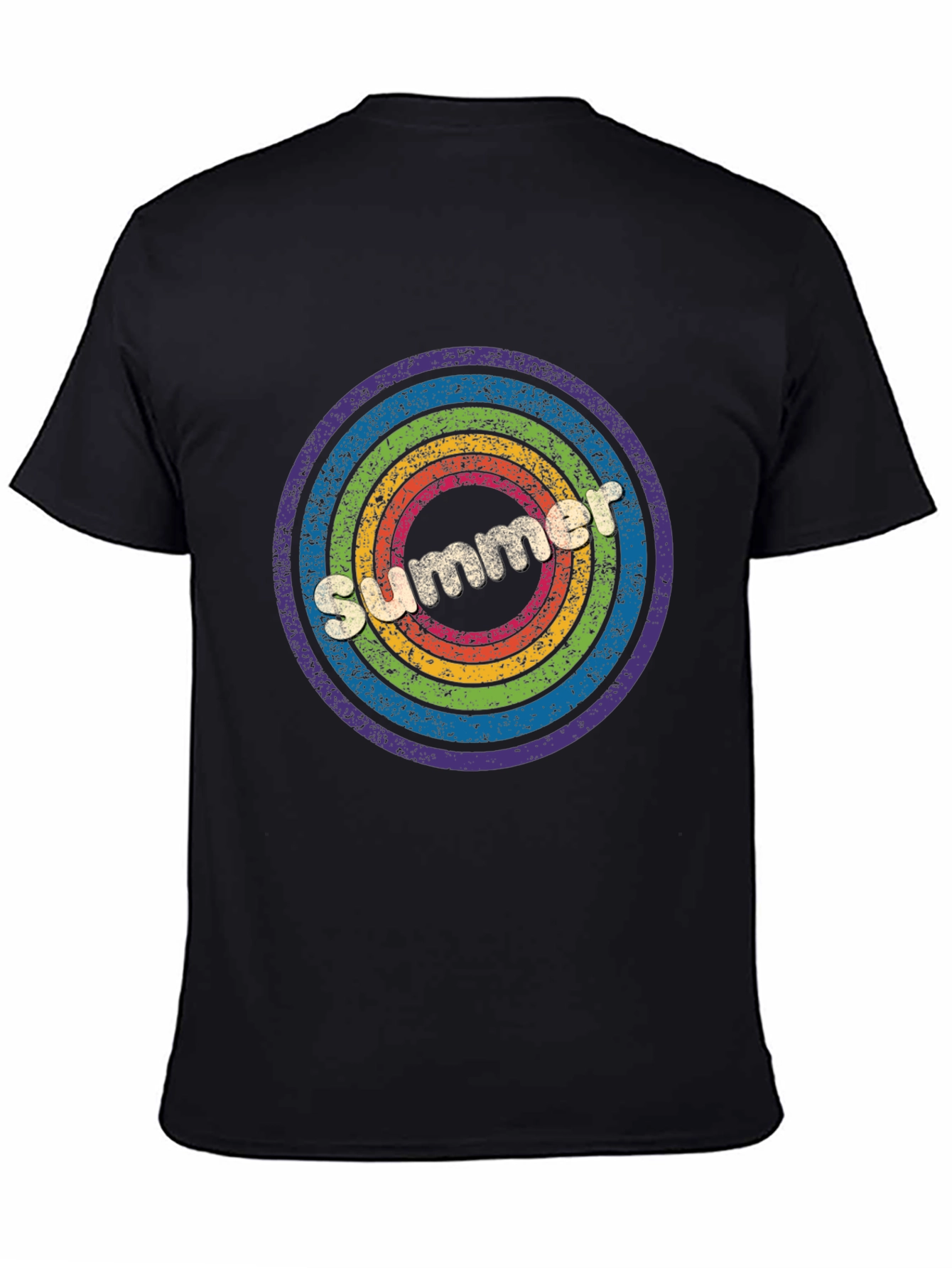Retro Summer Rainbow Circle Graphic Tee