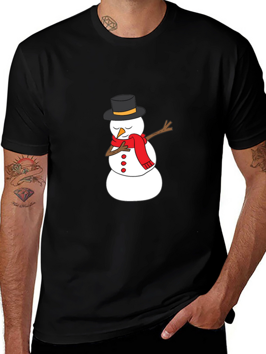 Snowman Dabbing Graphic Tee - Holiday Fun