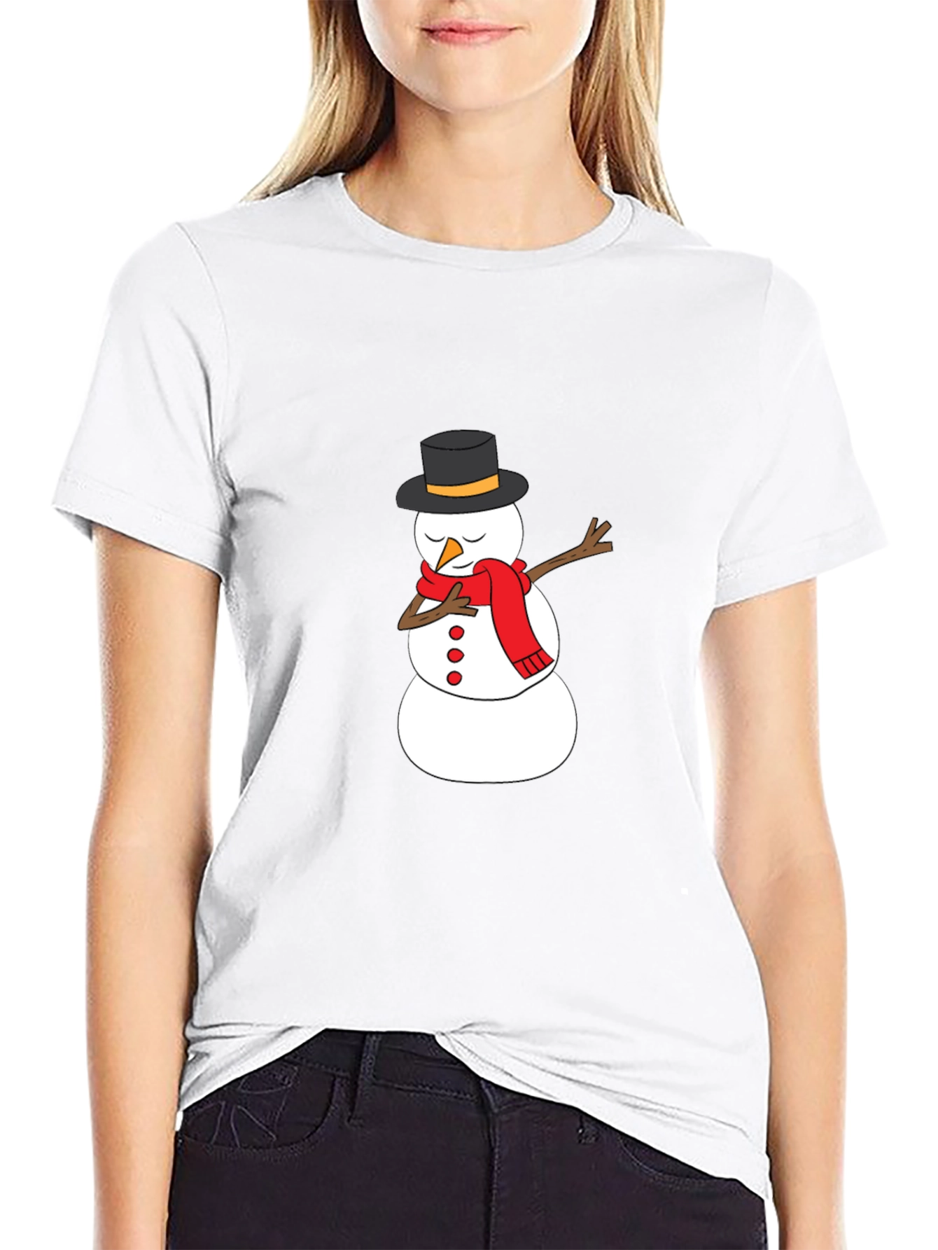 Snowman Dabbing Graphic Tee - Holiday Fun