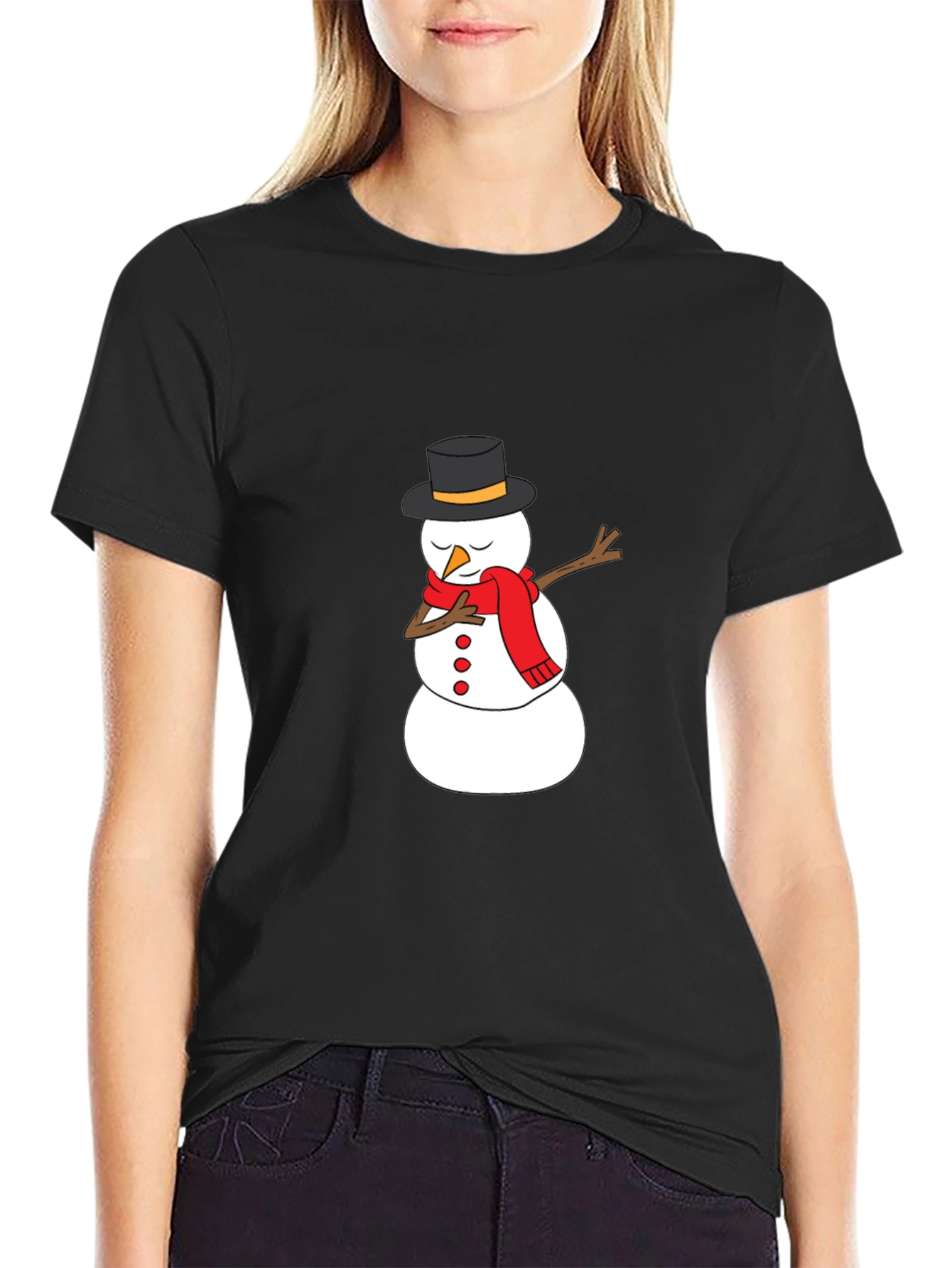 Snowman Dabbing Graphic Tee - Holiday Fun