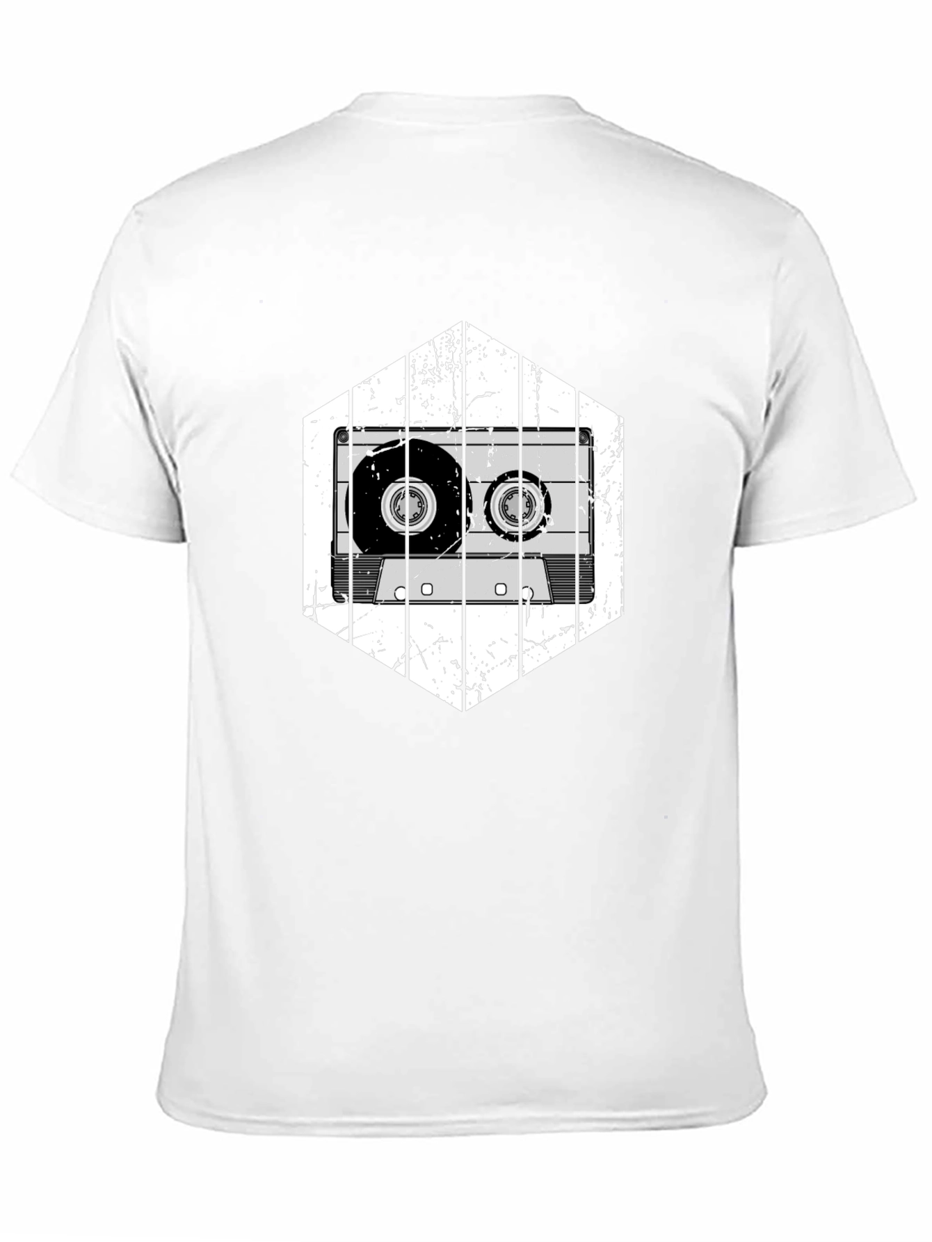 Retro Cassette Tape Graphic Tee - Black Cotton T-Shirt