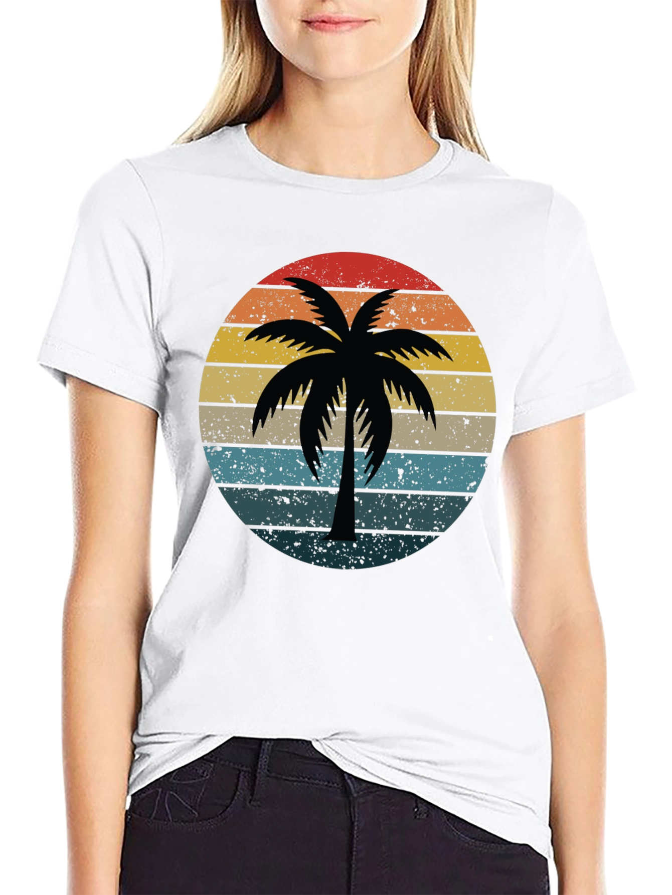 Retro Palm Tree Sunset Graphic Tee