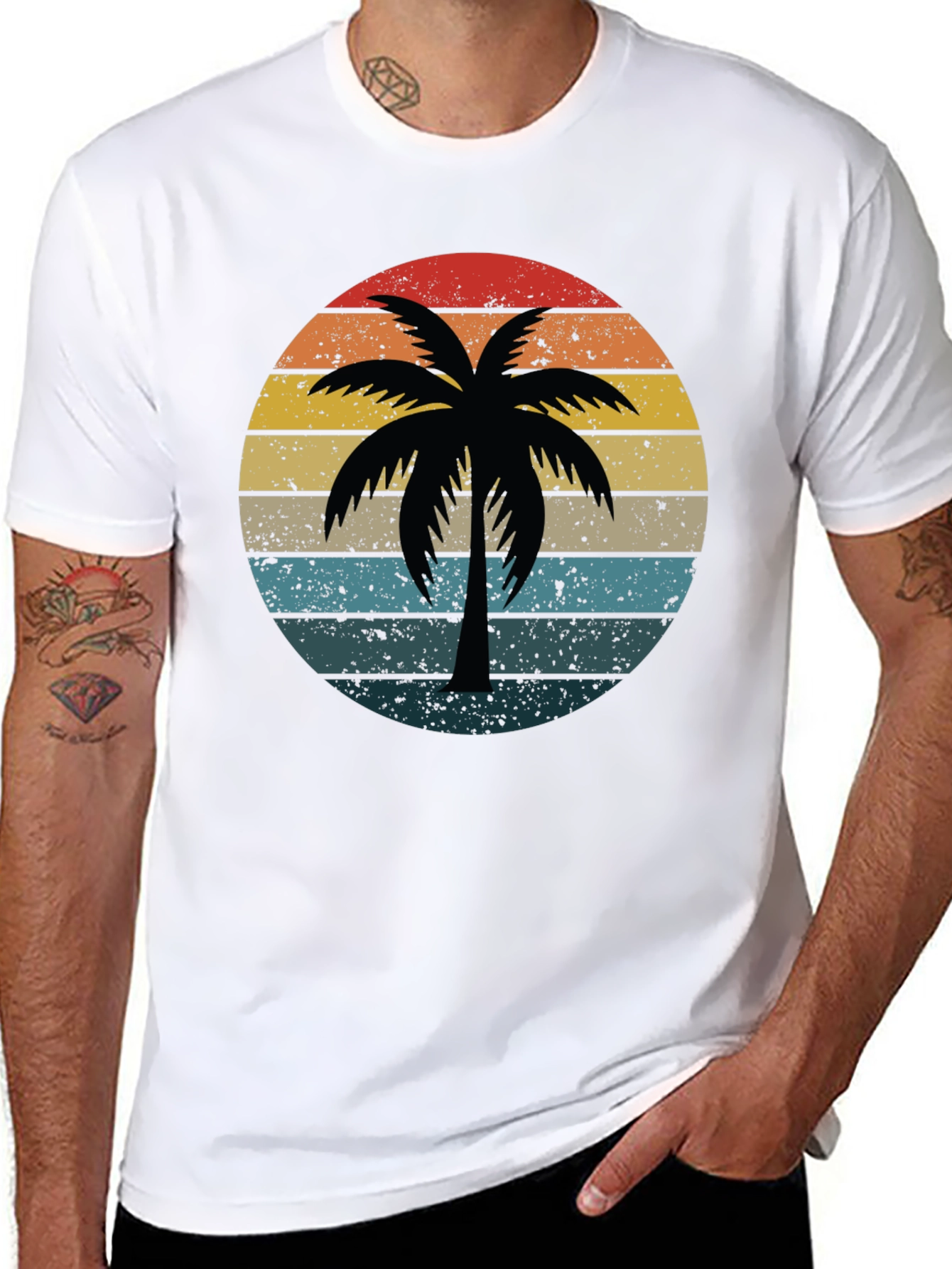 Retro Palm Tree Sunset Graphic Tee