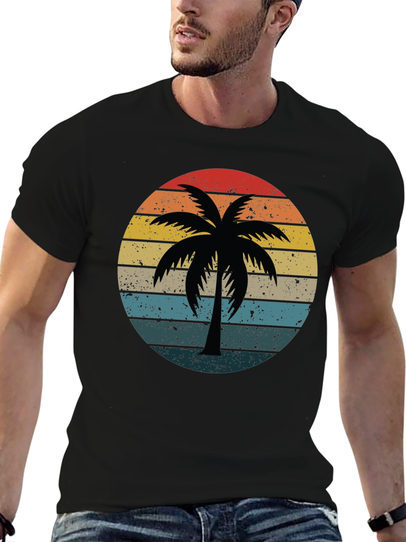 Retro Palm Tree Sunset Graphic Tee