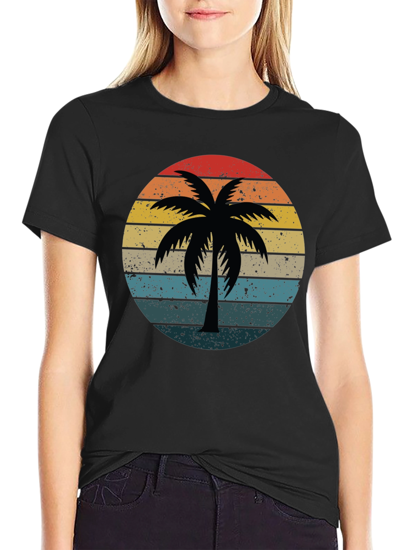 Retro Palm Tree Sunset Graphic Tee