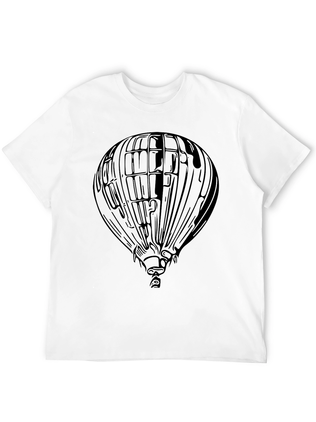 Air Balloon Graphic Tee - Mens Black Cotton T-Shirt