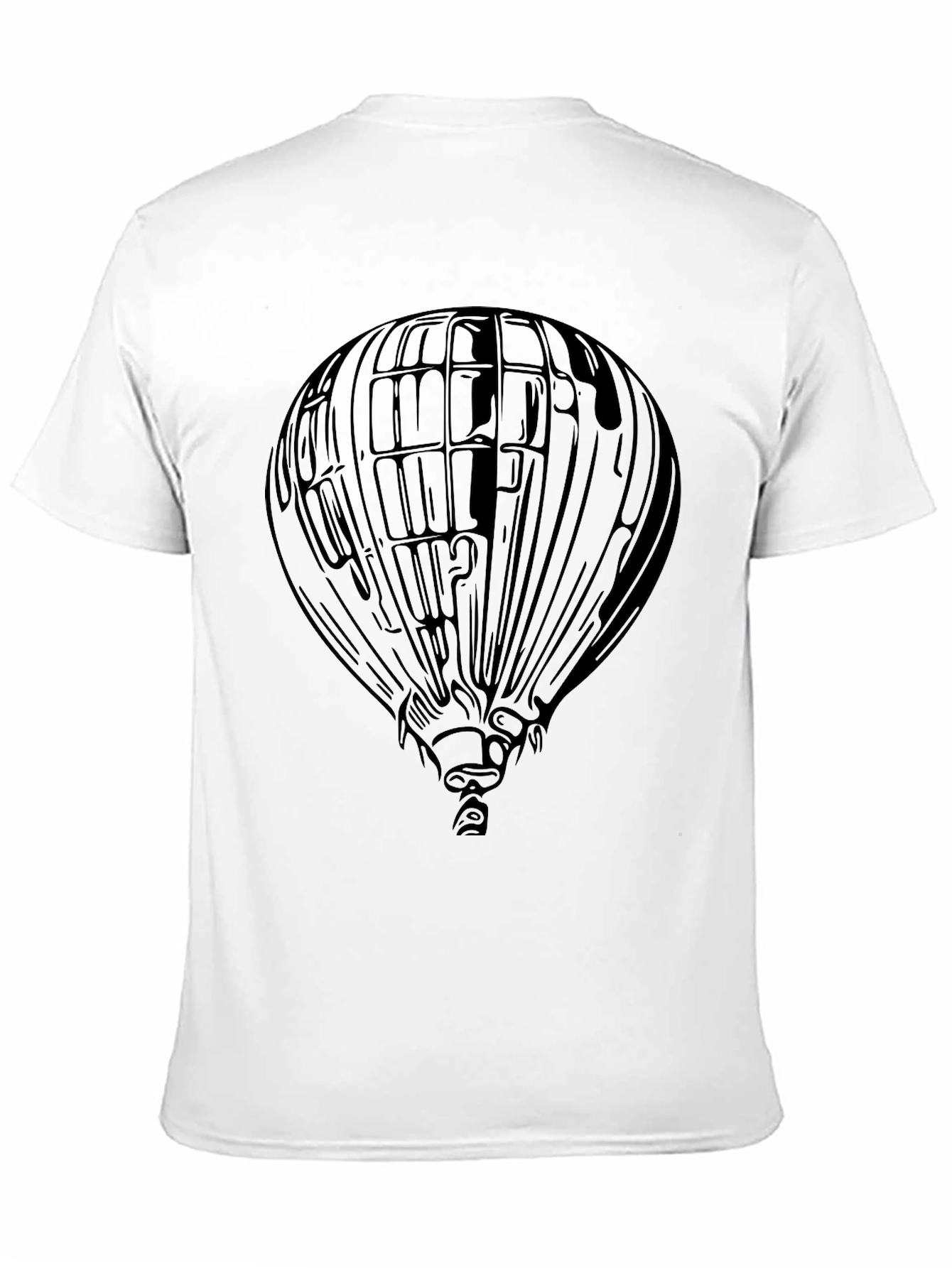 Air Balloon Graphic Tee - Mens Black Cotton T-Shirt