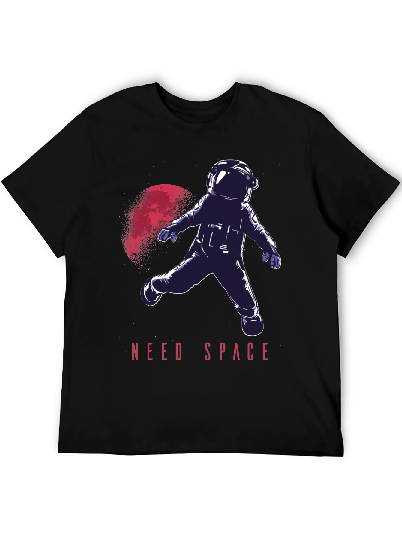 Need Space Astronaut Graphic T-Shirt - Black Crew Neck