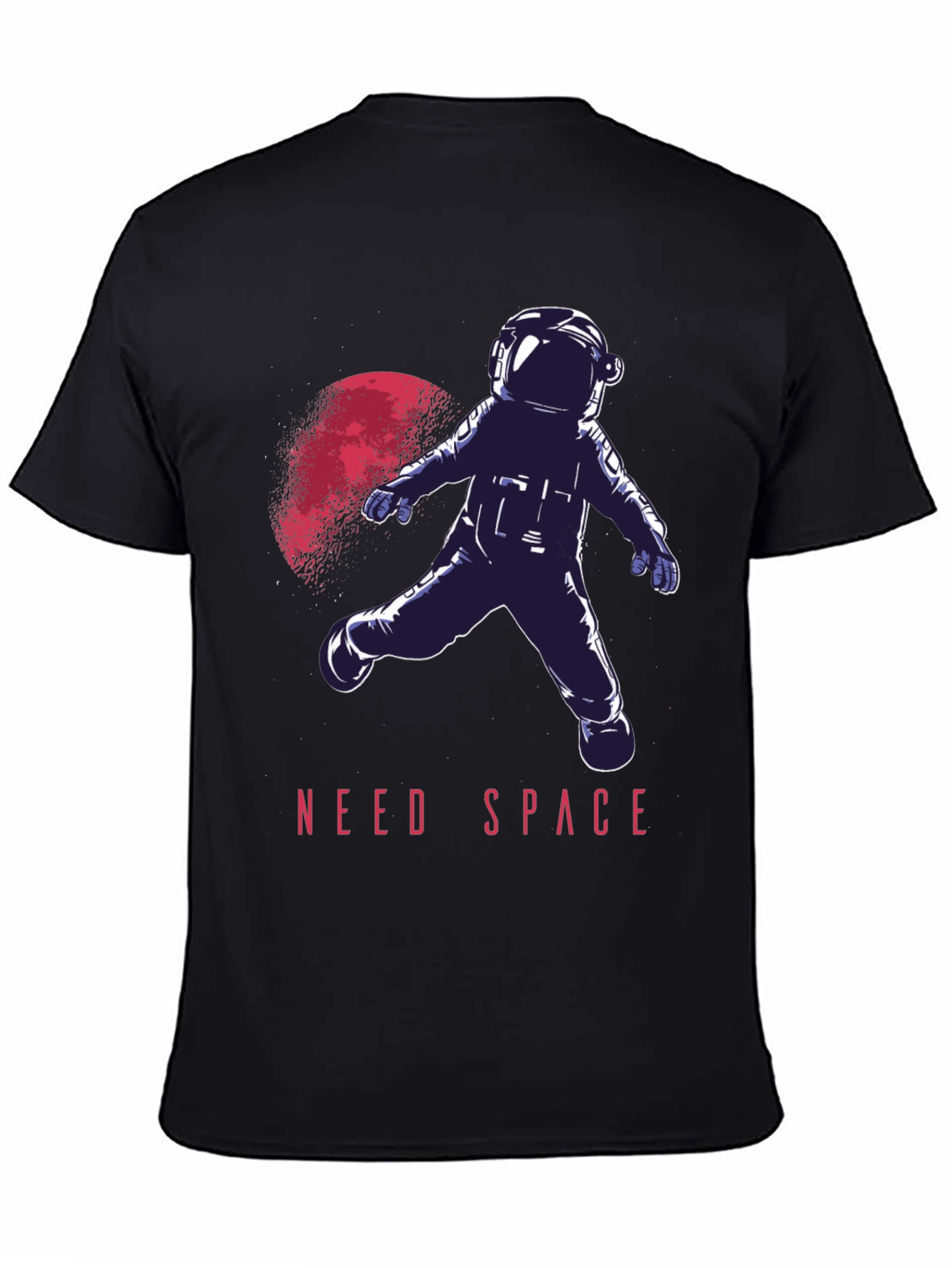 Need Space Astronaut Graphic T-Shirt - Black Crew Neck