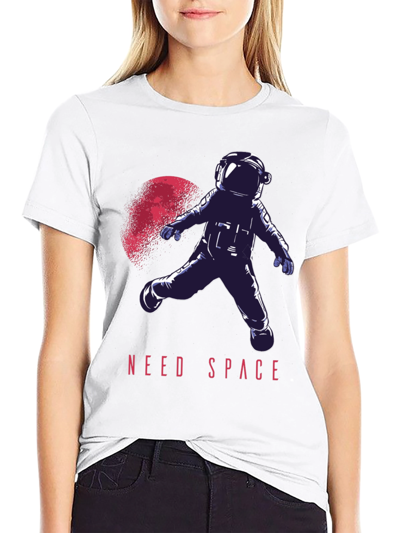 Need Space Astronaut Graphic T-Shirt - Black Crew Neck