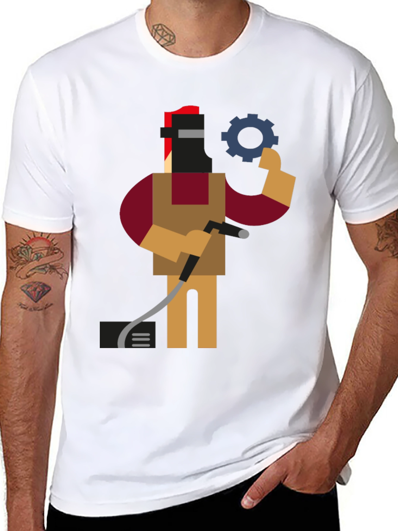 Welder Graphic Tee - Cool & Unique Design