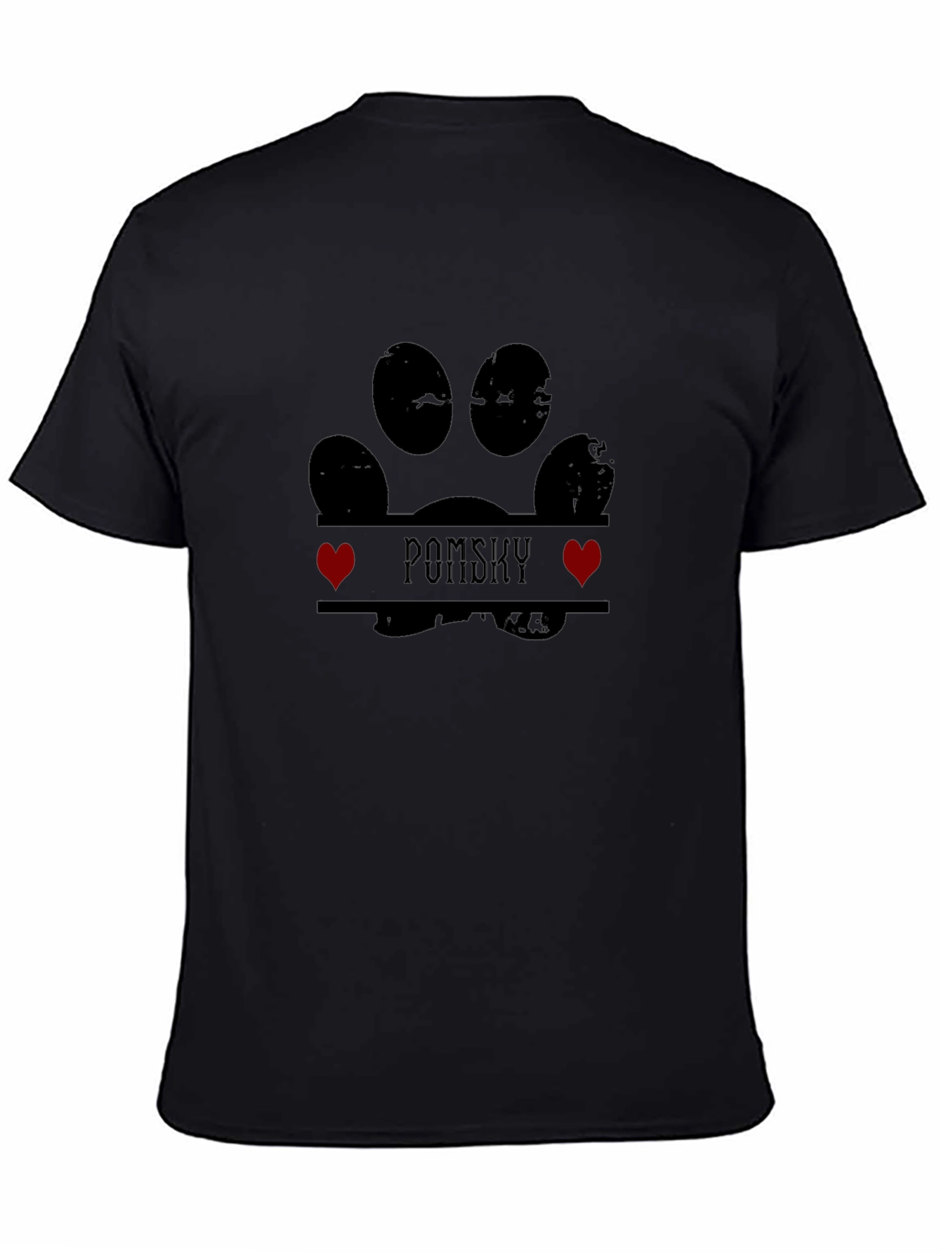 Pomsky Dog Paw Print T-Shirt