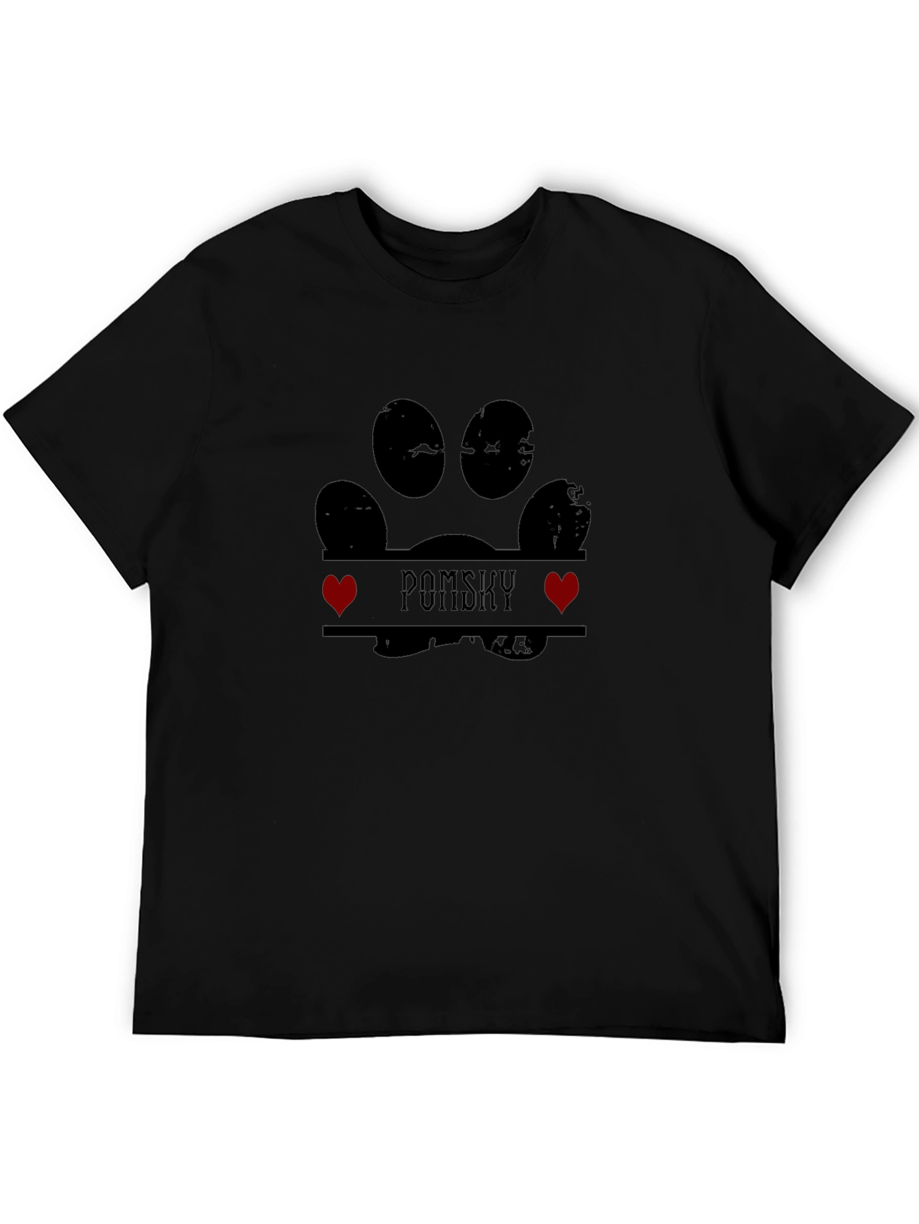 Pomsky Dog Paw Print T-Shirt