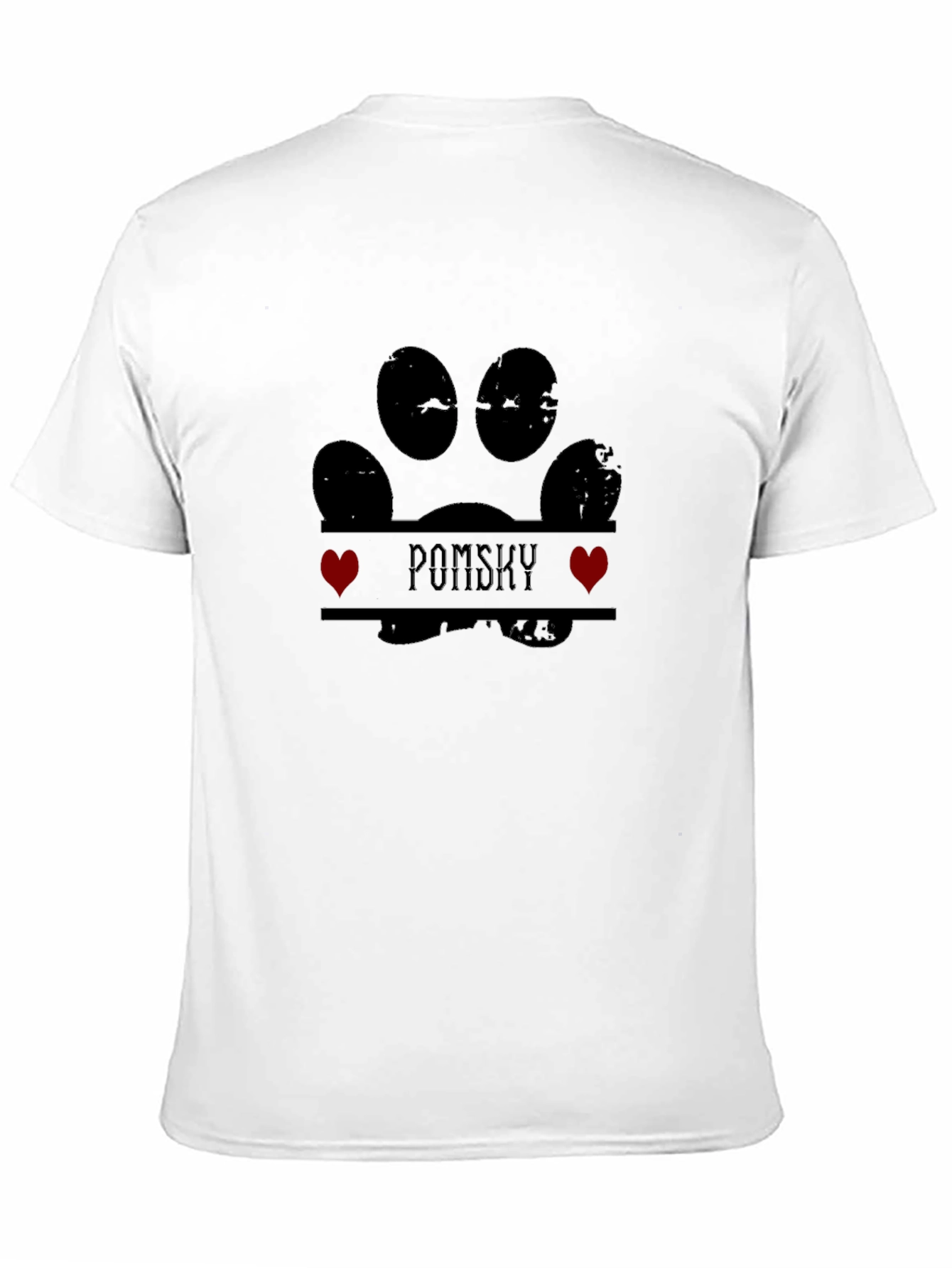 Pomsky Dog Paw Print T-Shirt