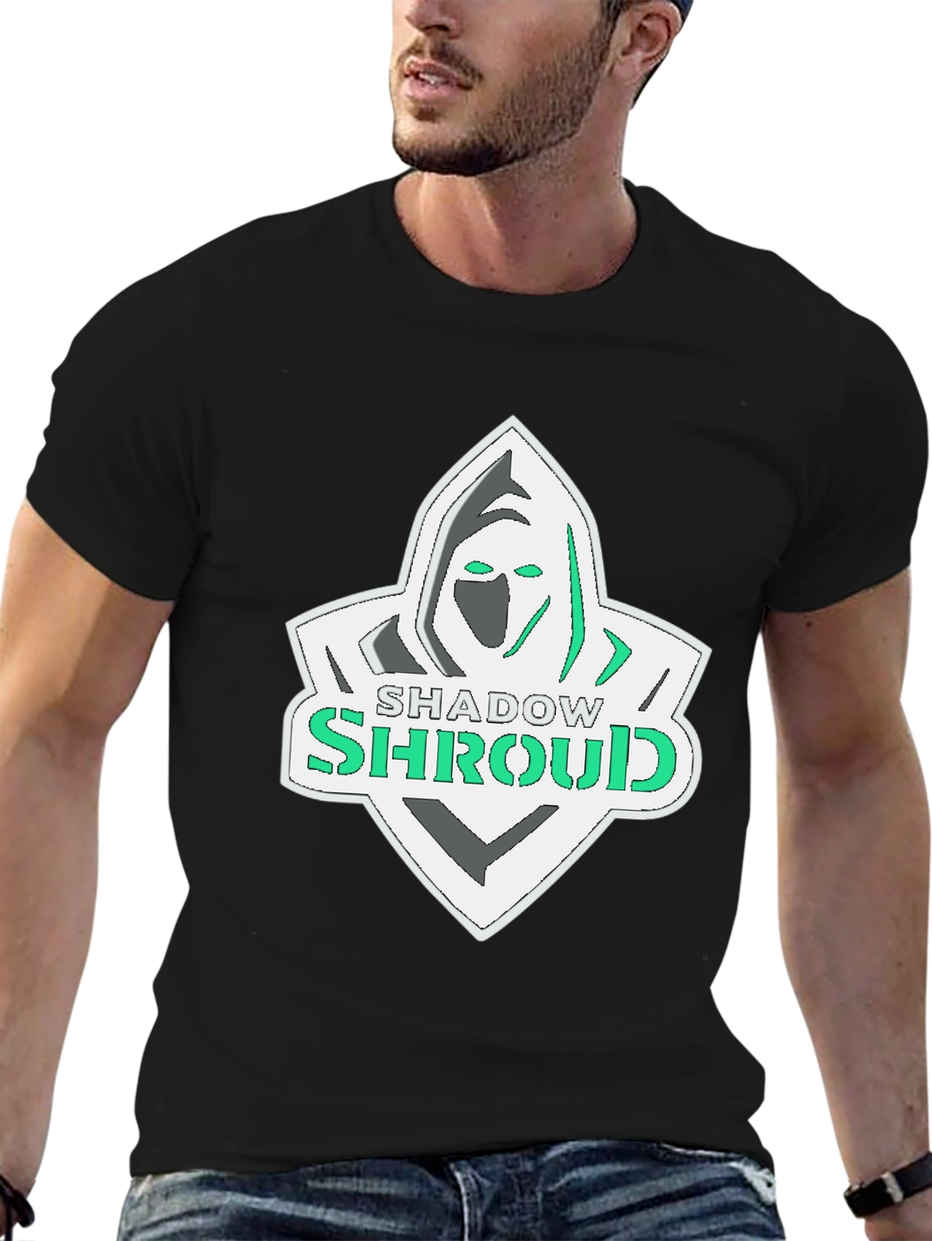 Shadow Shroud Graphic Tee - Black Cotton Blend