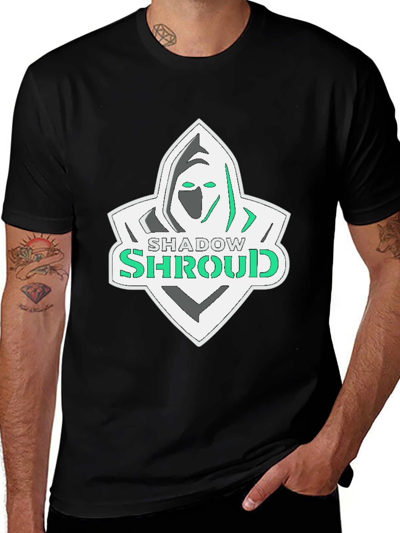 Shadow Shroud Graphic Tee - Black Cotton Blend