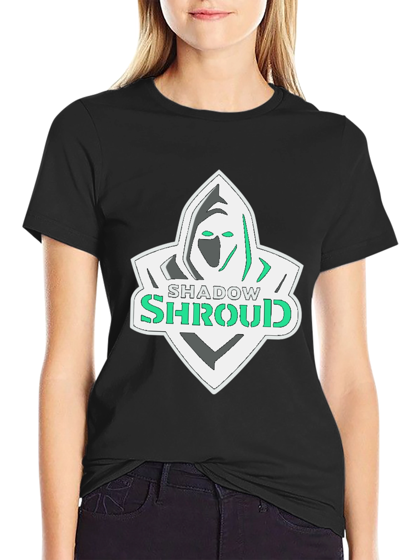 Shadow Shroud Graphic Tee - Black Cotton Blend