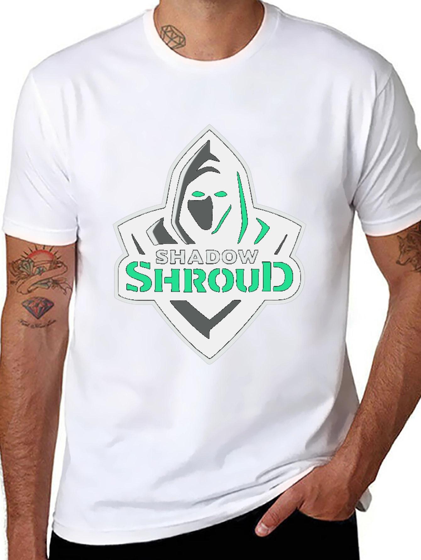 Shadow Shroud Graphic Tee - Black Cotton Blend