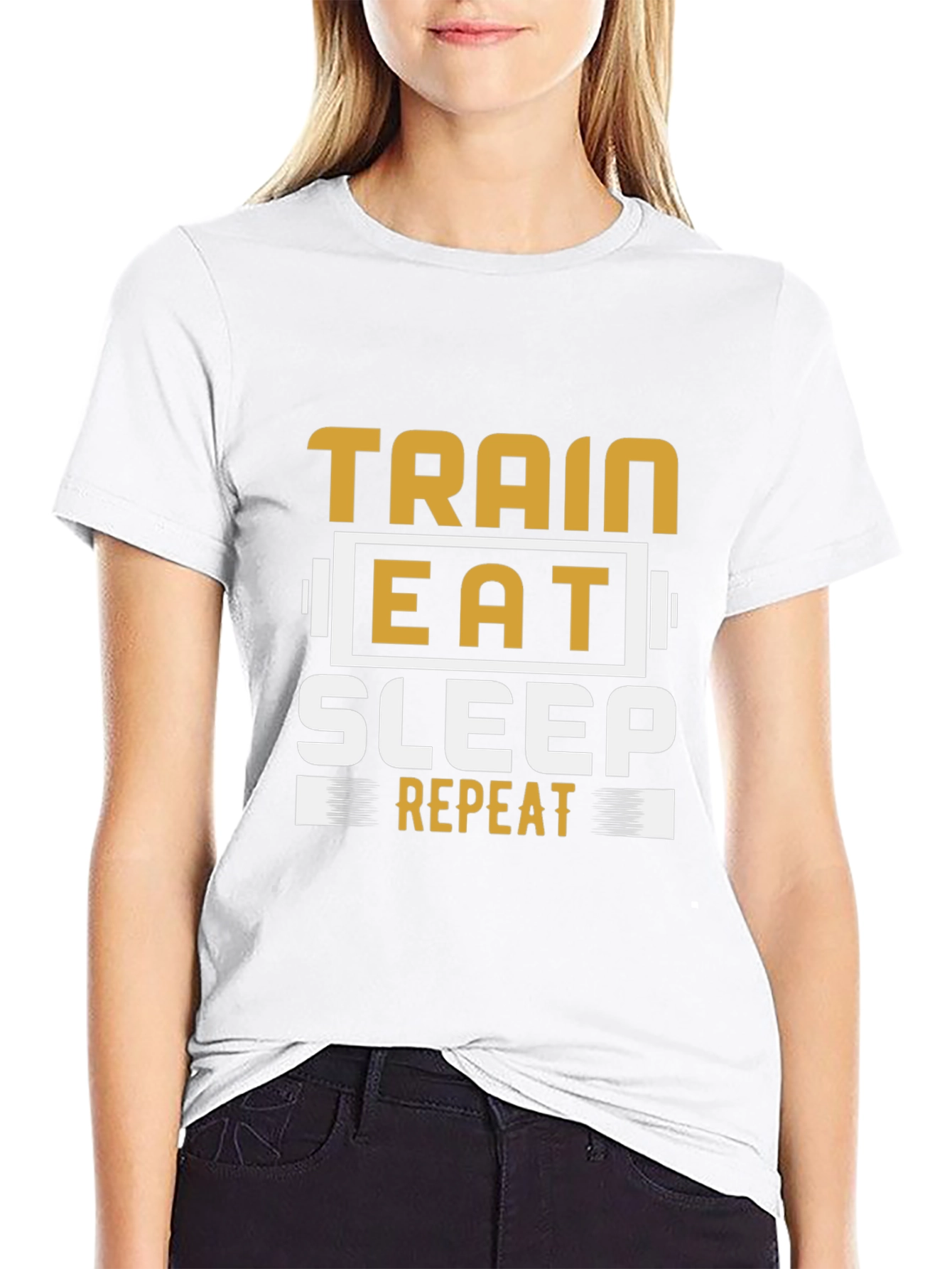 Train Eat Sleep Repeat Black T-Shirt