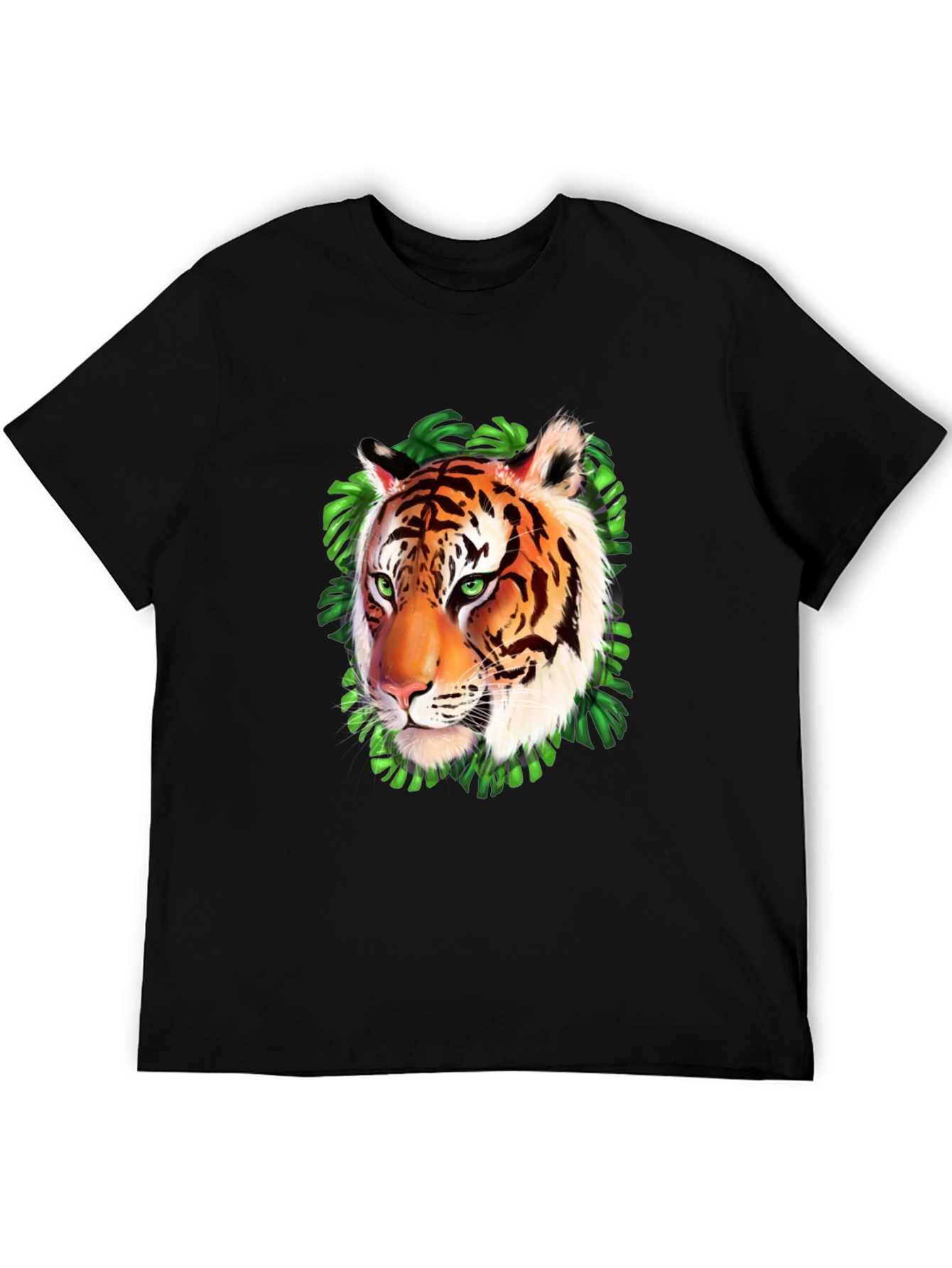 Tiger Graphic Print Black T-Shirt