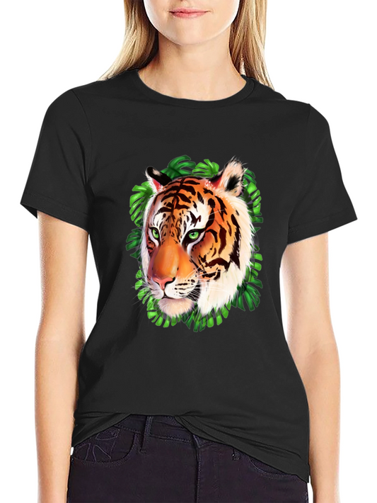 Tiger Graphic Print Black T-Shirt