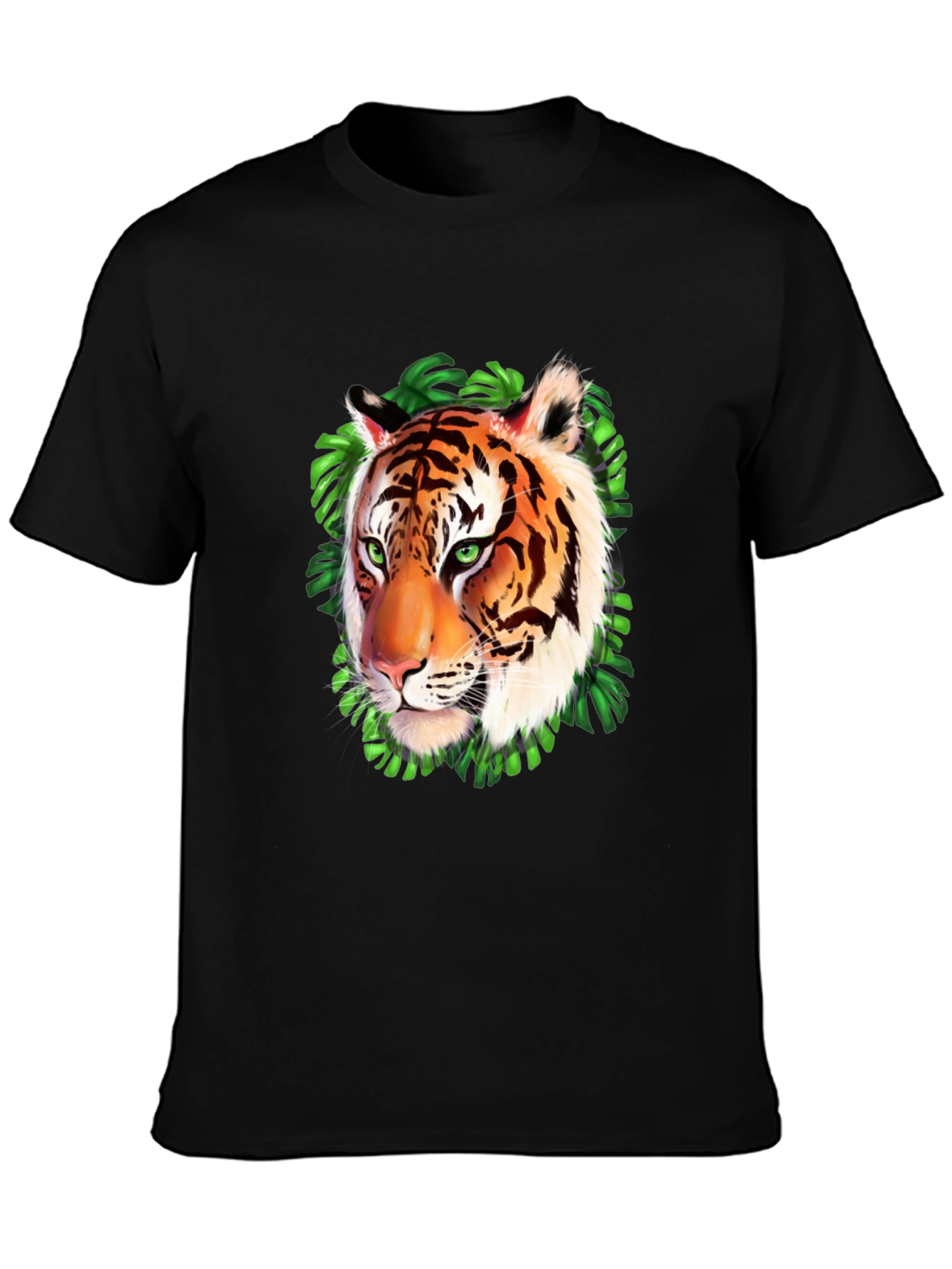 Tiger Graphic Print Black T-Shirt