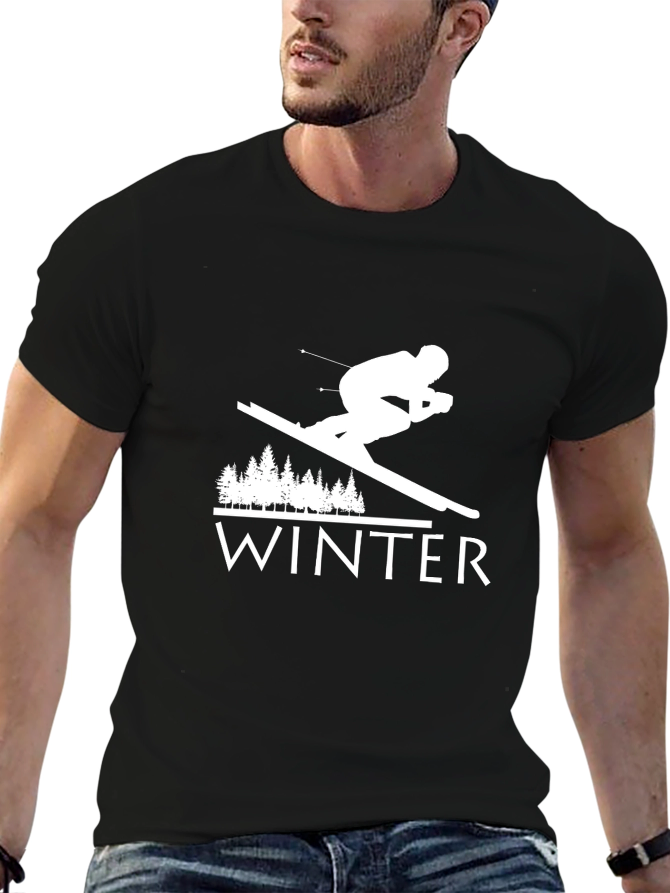 Winter Skiing T-Shirt - Unisex Cotton Tee