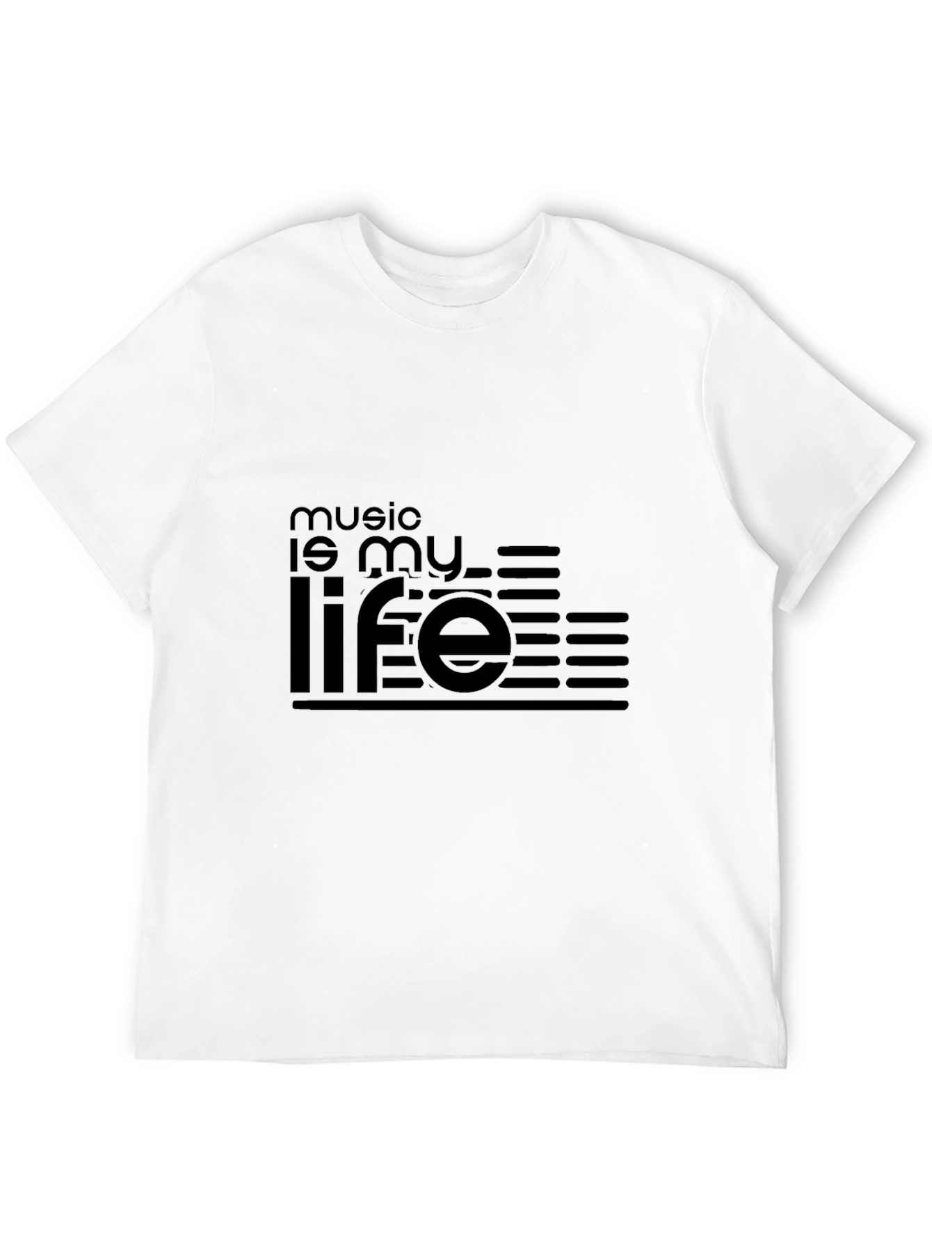 Music is My Life Graphic Tee - Black