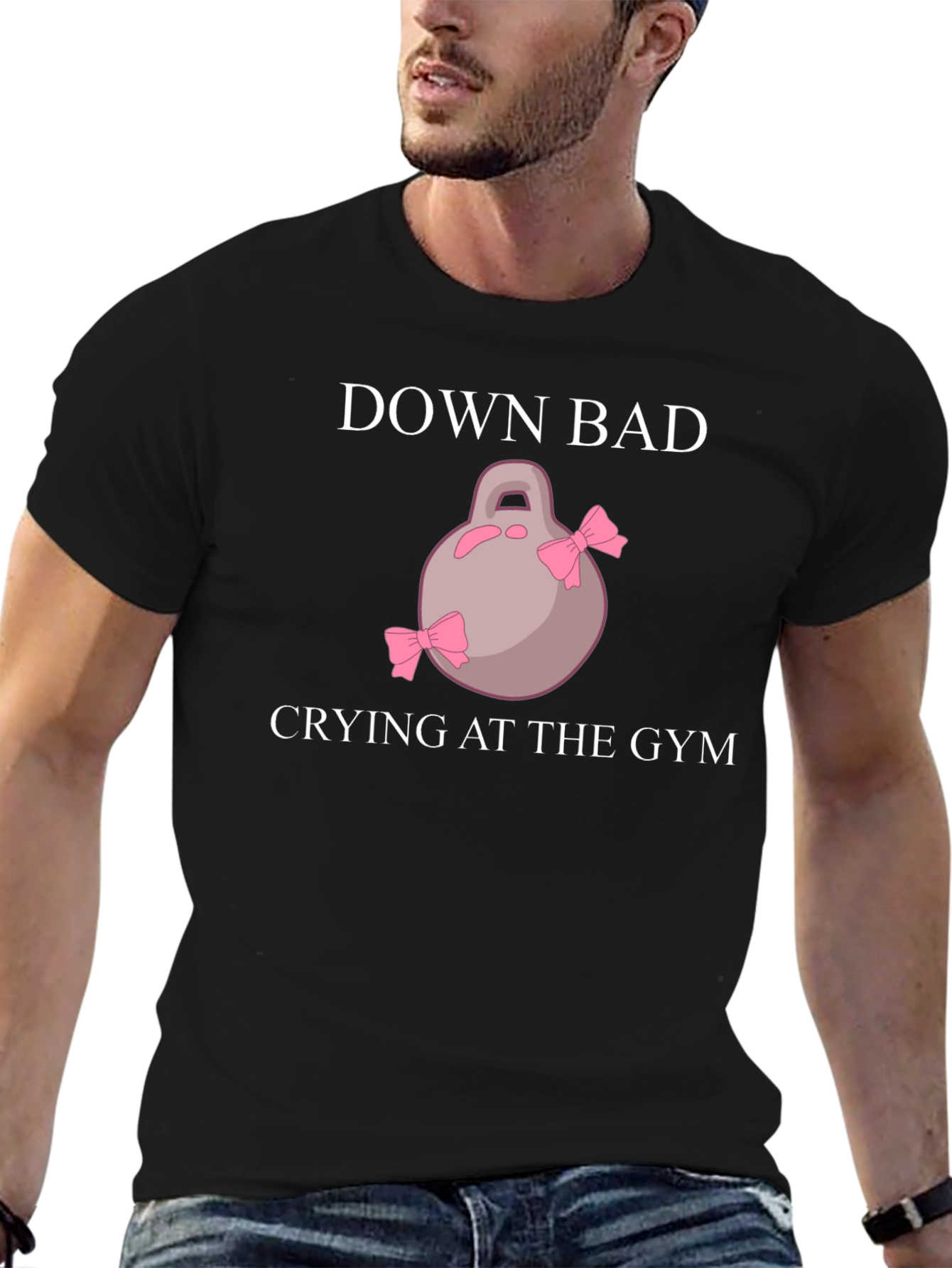 Down Bad Crying at the Gym Black T-Shirt