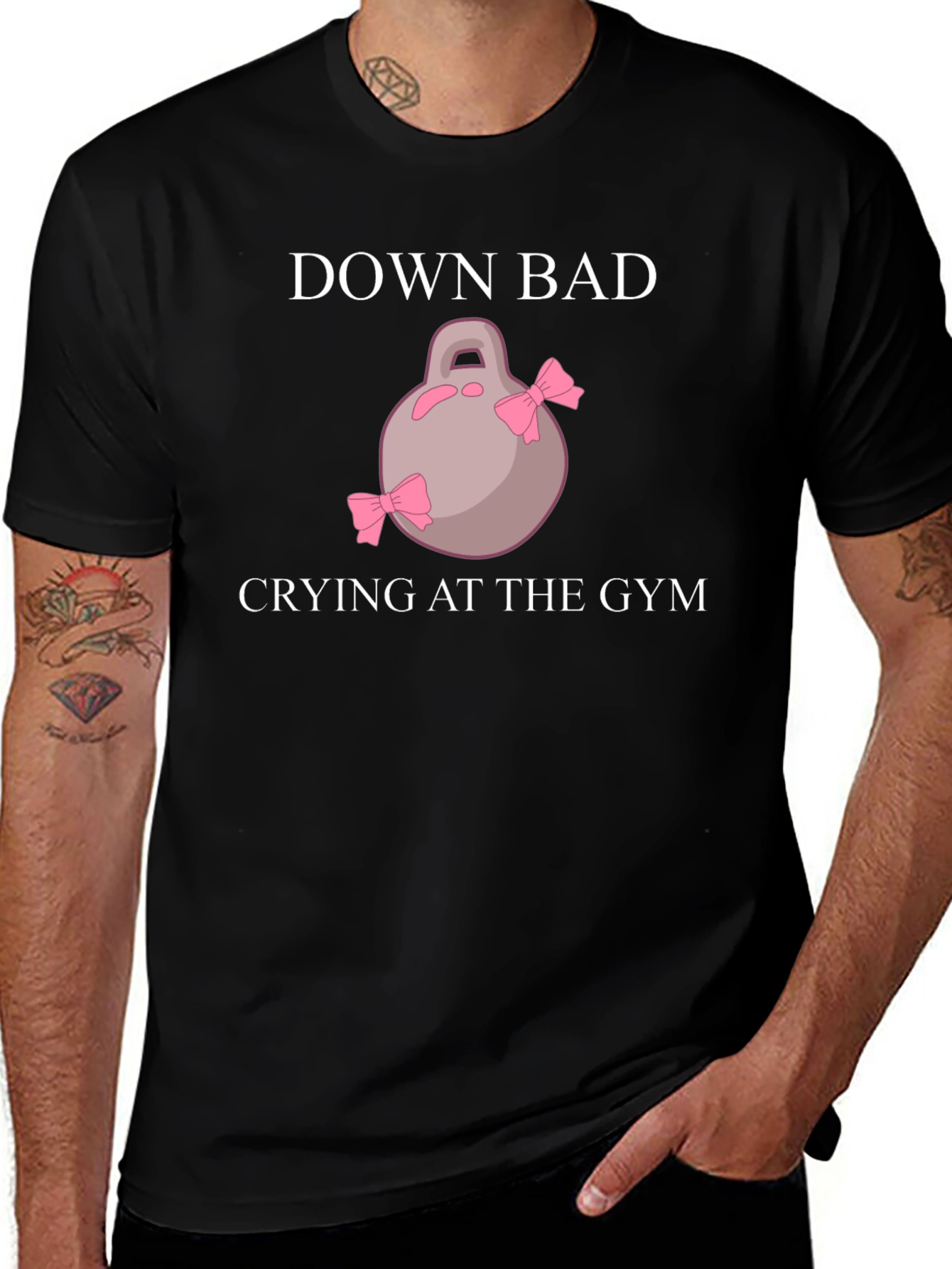 Down Bad Crying at the Gym Black T-Shirt