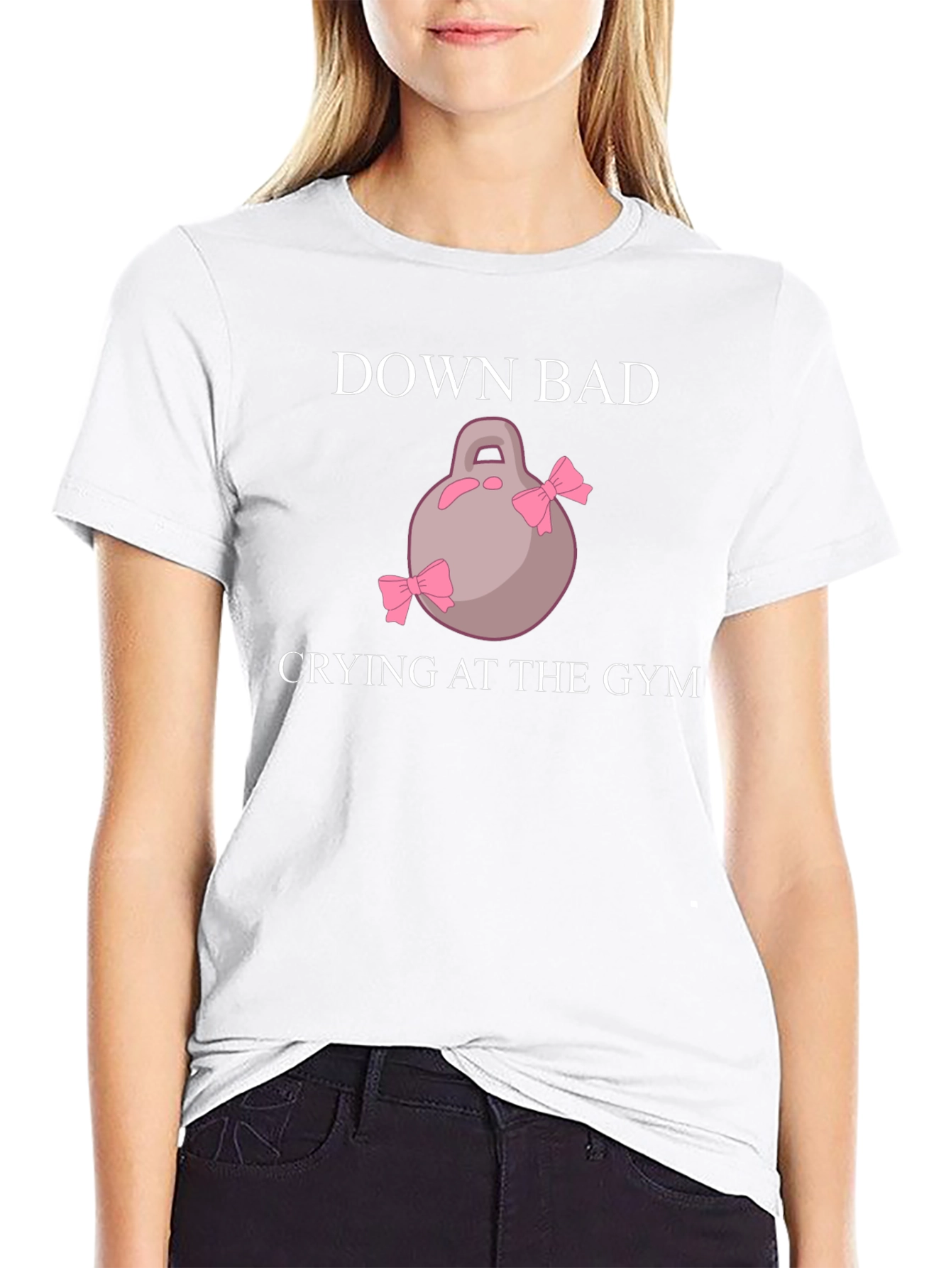 Down Bad Crying at the Gym Black T-Shirt
