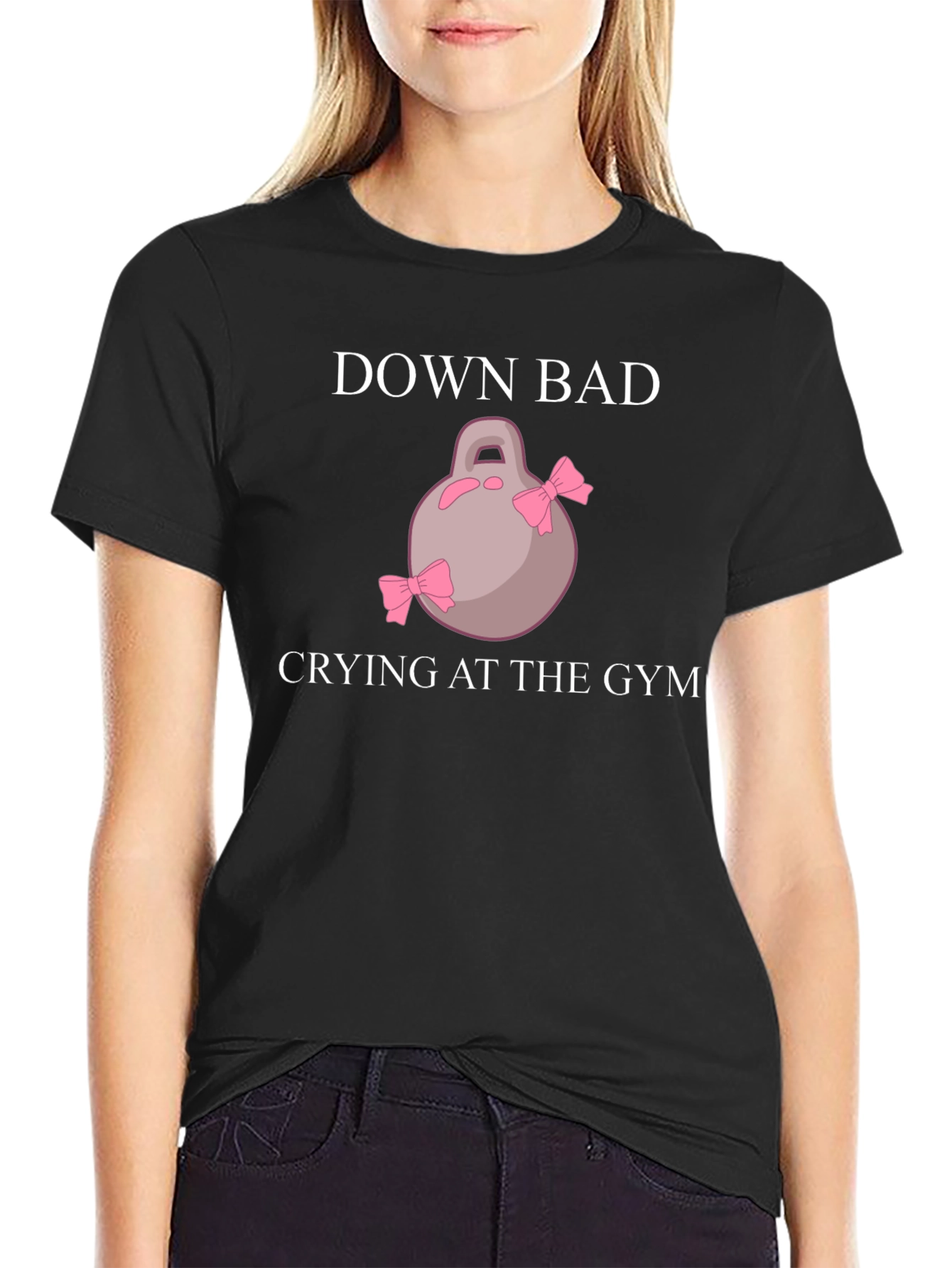 Down Bad Crying at the Gym Black T-Shirt