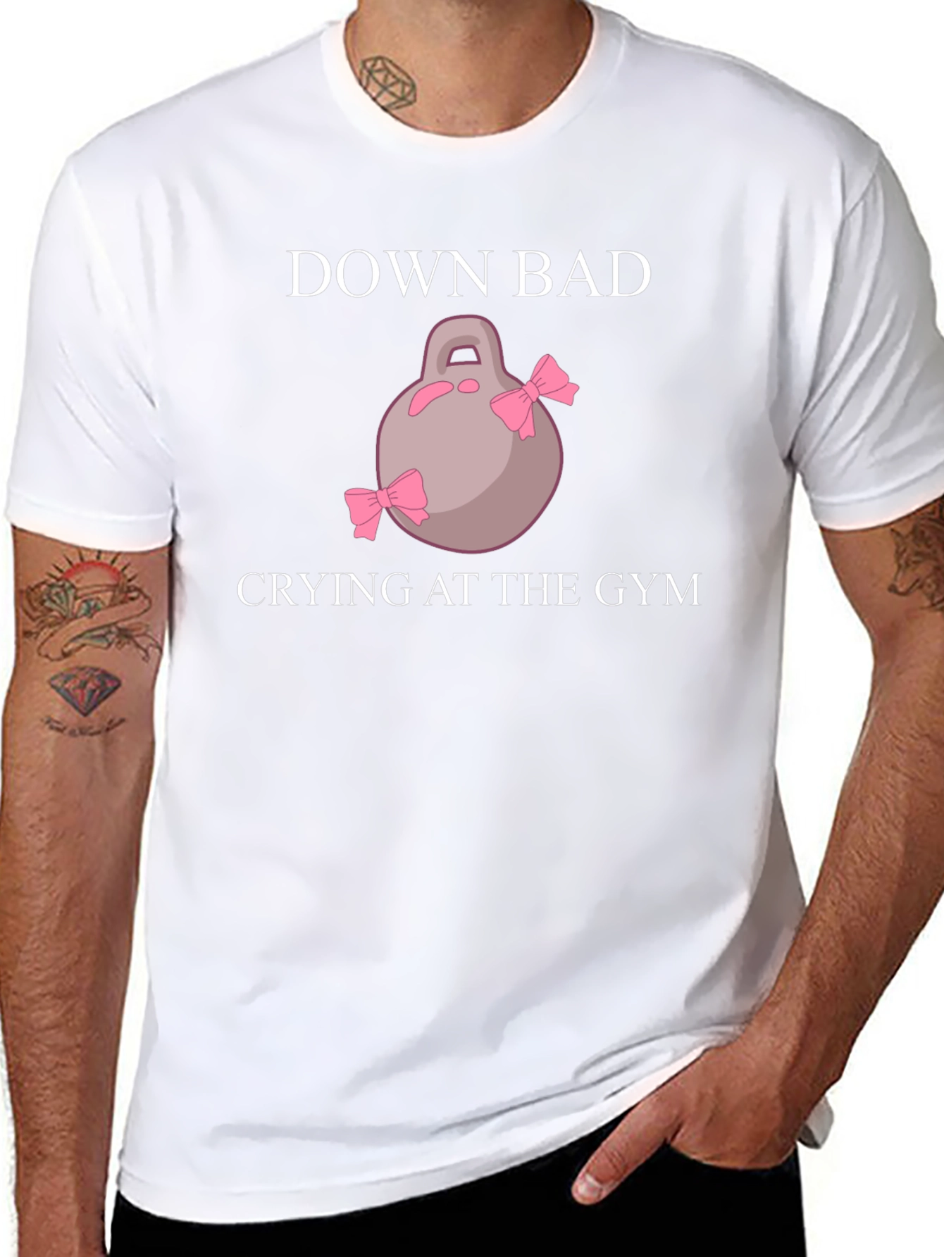 Down Bad Crying at the Gym Black T-Shirt