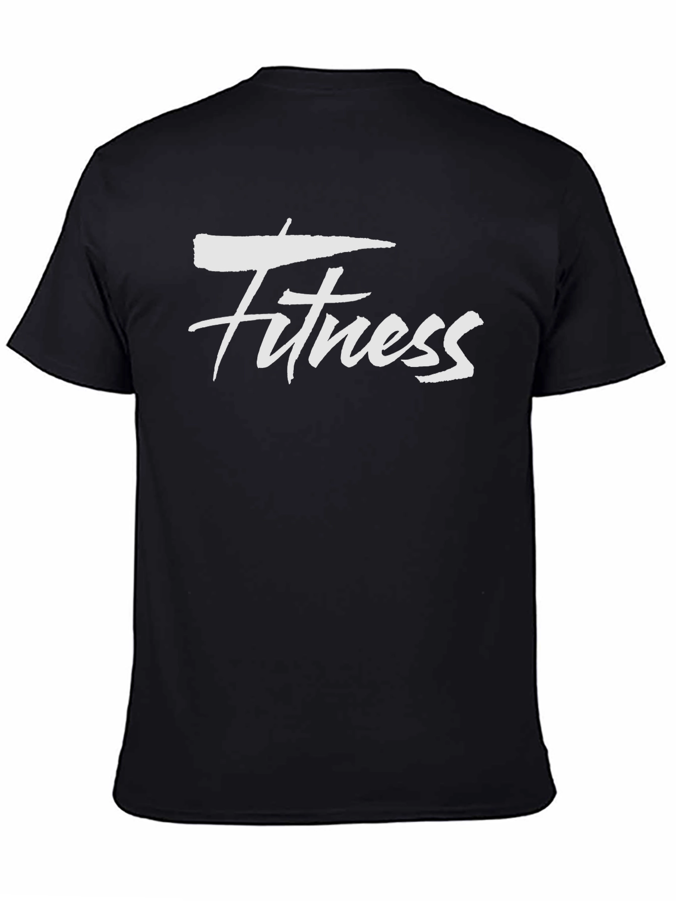 Mens Black Fitness Graphic Tee