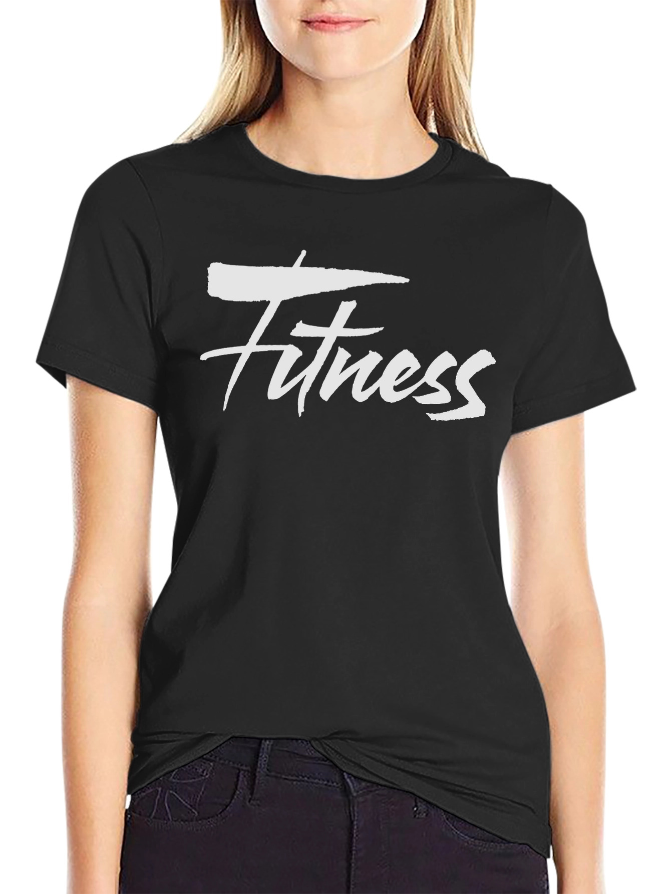 Mens Black Fitness Graphic Tee