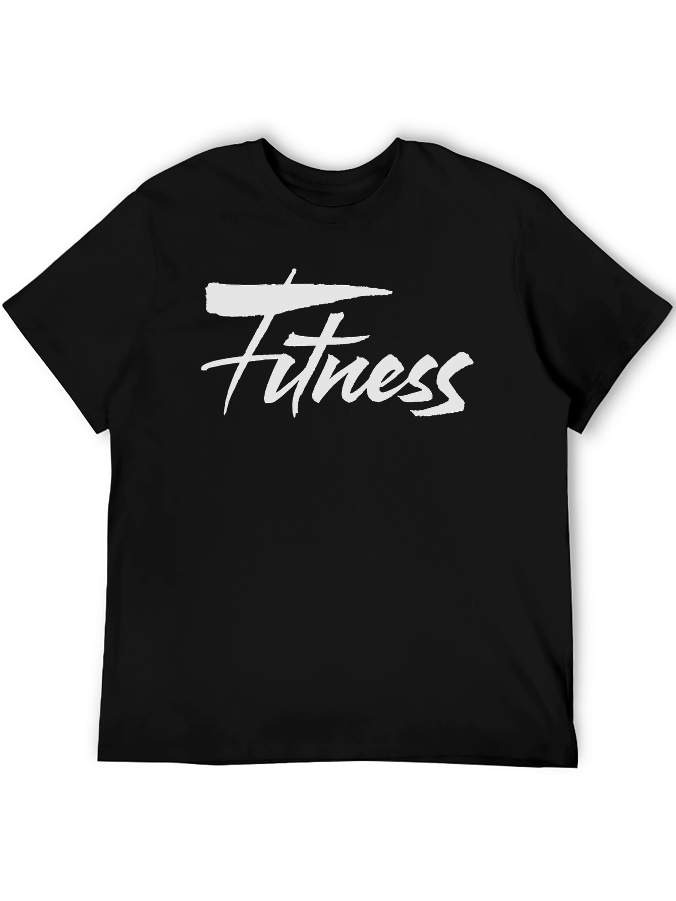 Mens Black Fitness Graphic Tee